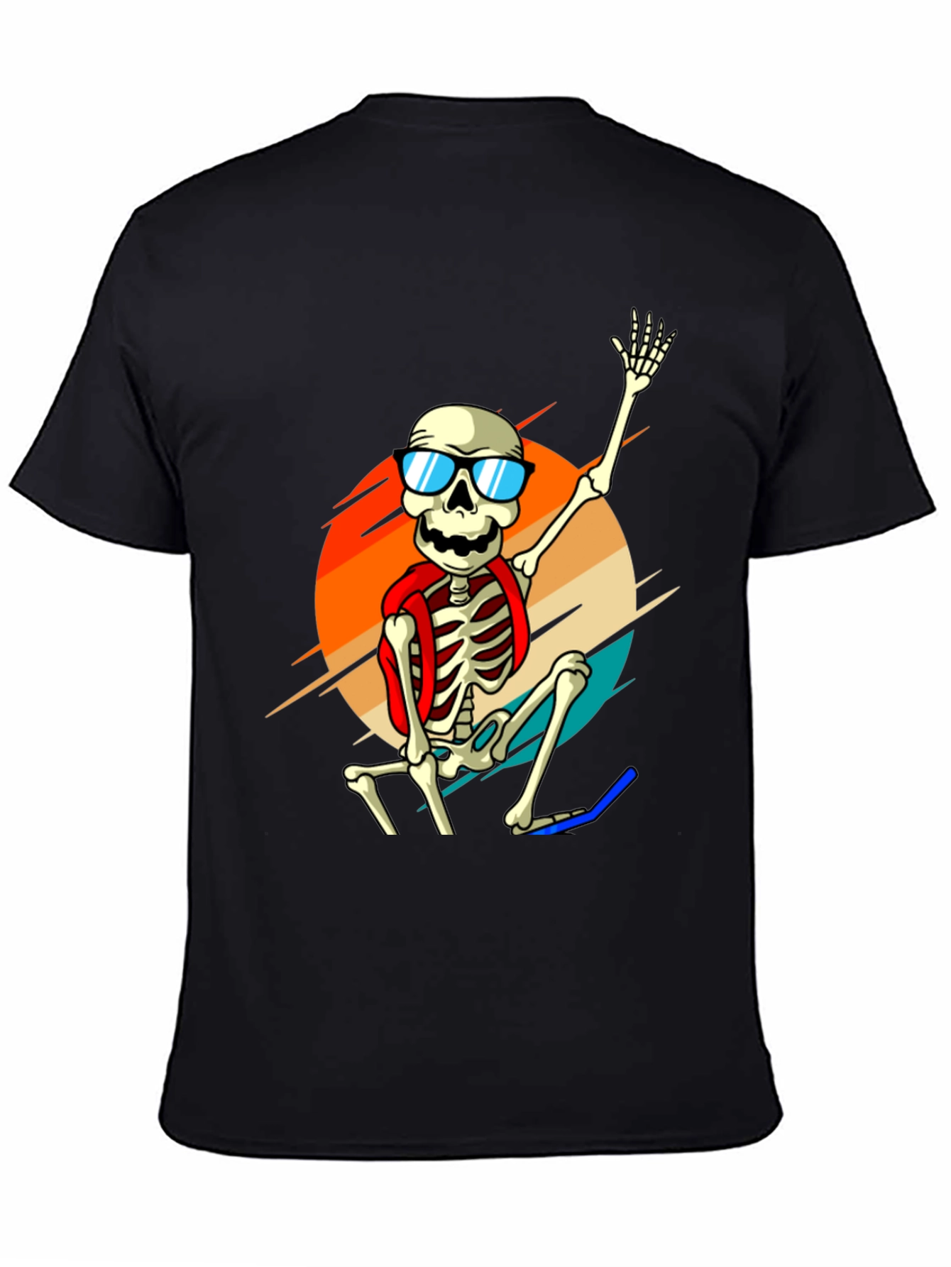 Black Skeleton in Sunglasses Graphic Tee view 4