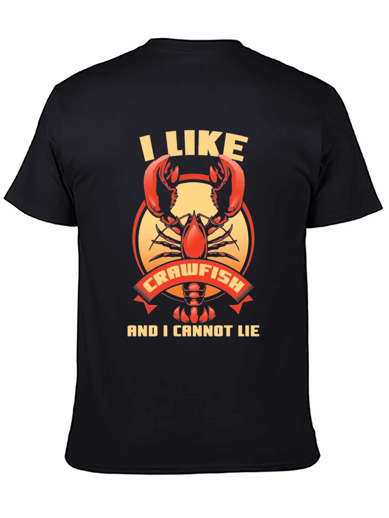 Black I Like Crawfish T-Shirt - Funny Graphic Tee view 4