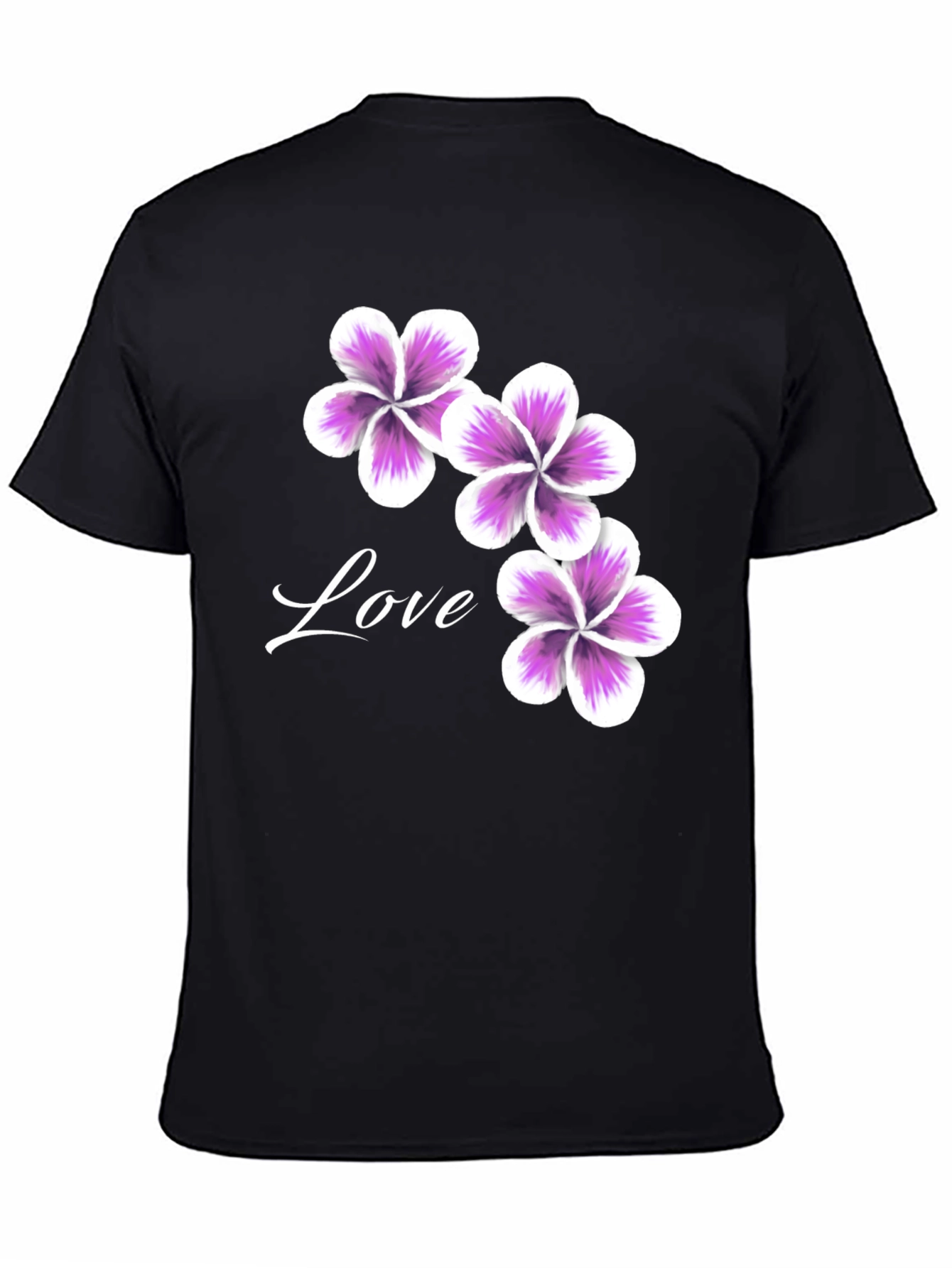 Black Floral Love T-Shirt - Casual Stylish Tee view 4