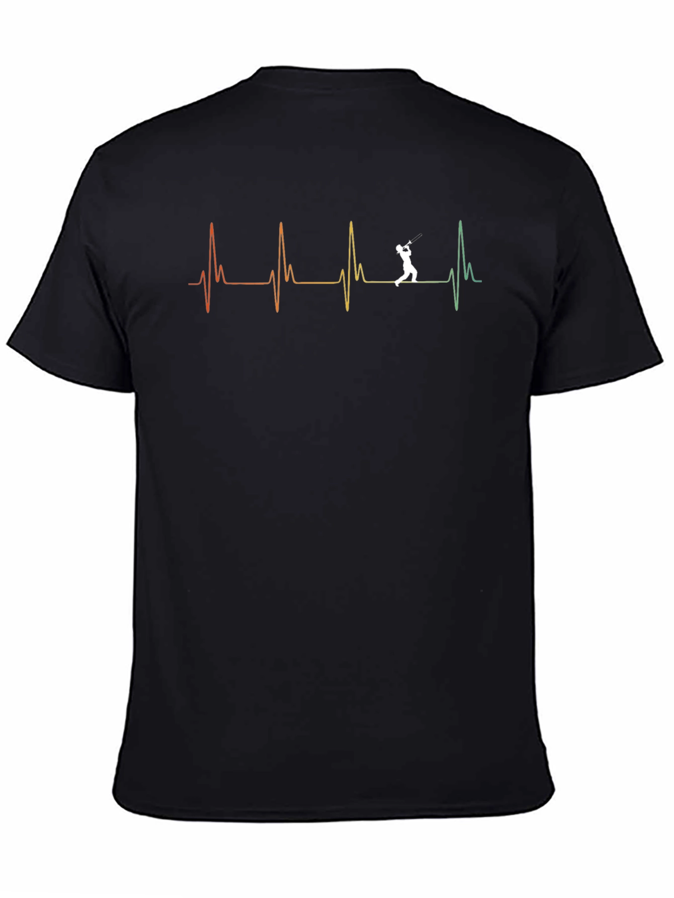 Black Heartbeat Baseball Player Graphic Tee view 4