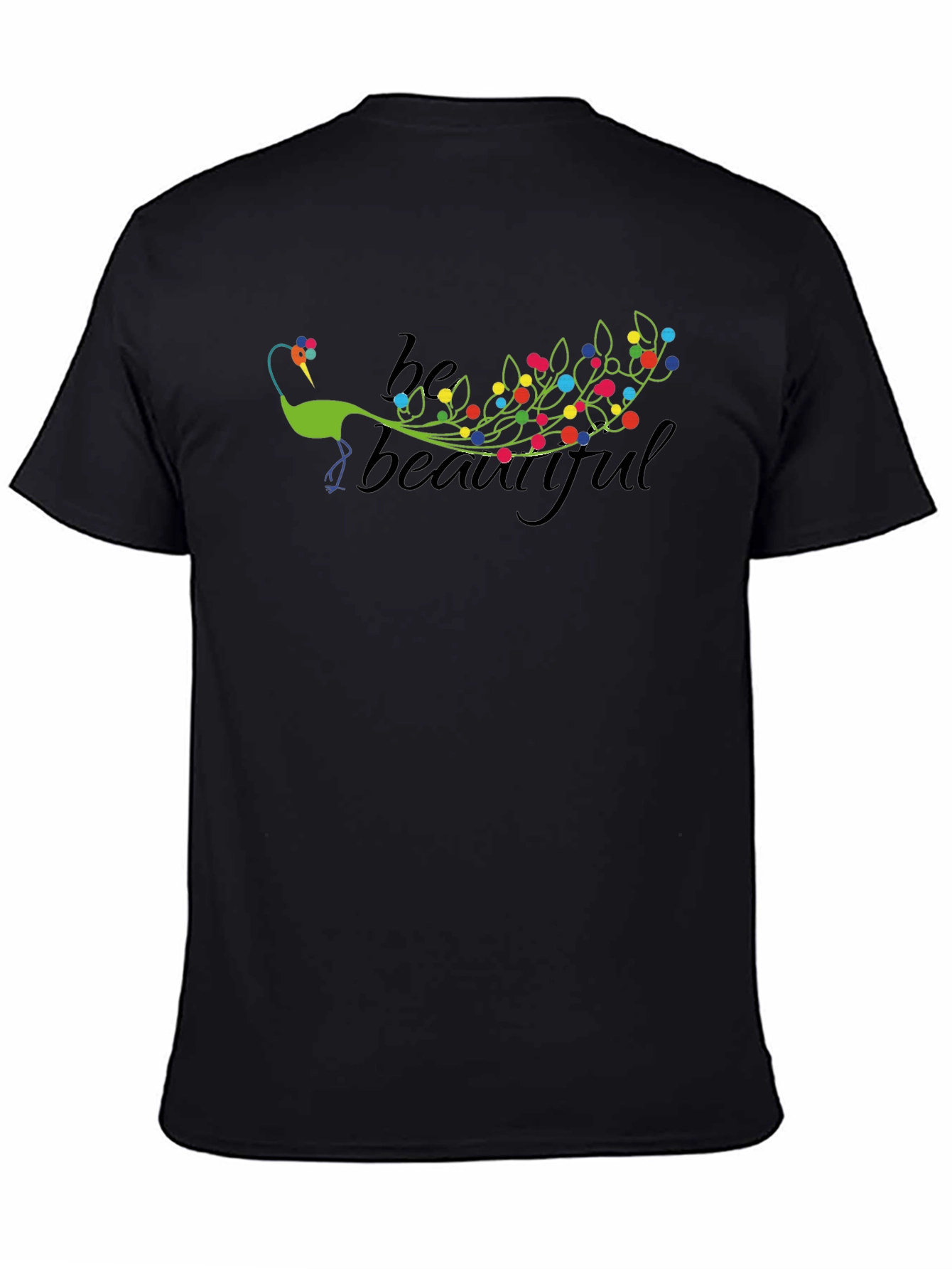 Black Be Beautiful Peacock Graphic Tee - Black view 4