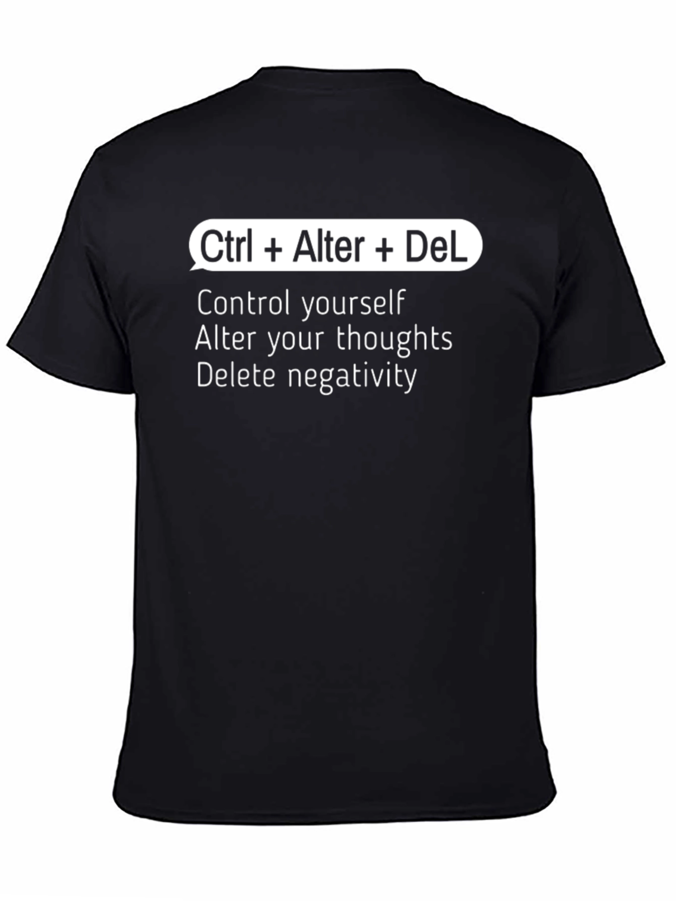 Black Ctrl+Alter+Del Funny T-Shirt view 4