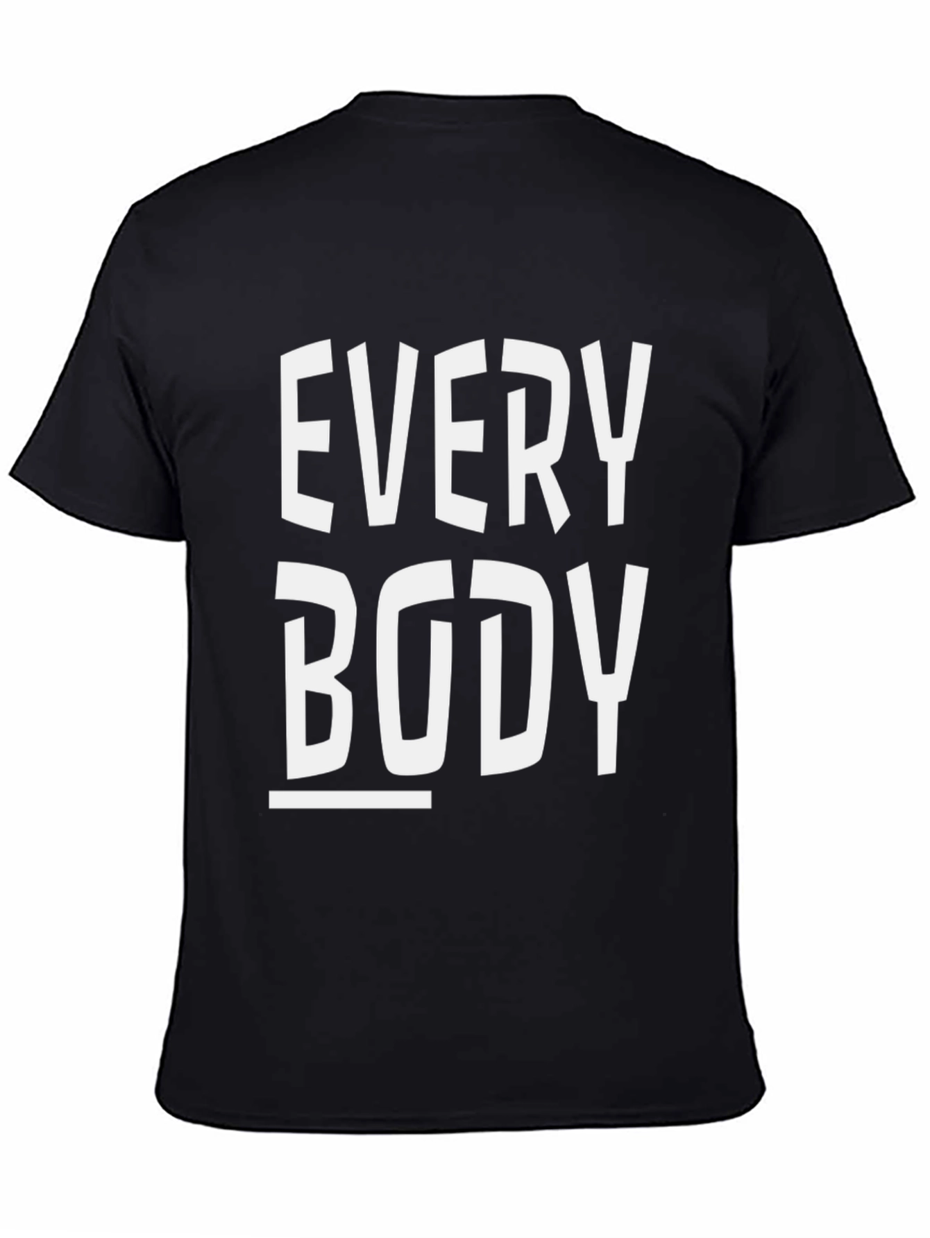 Black Everybody Graphic T-Shirt - Classic Crew Neck Tee view 4