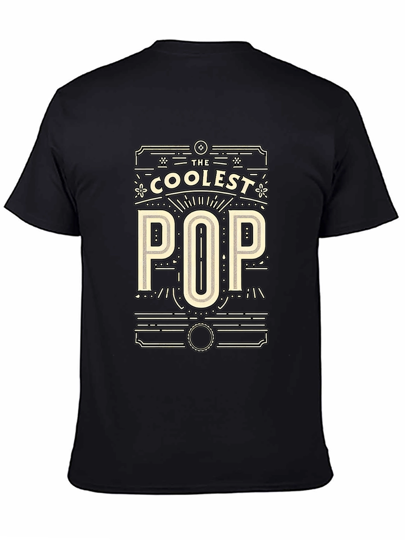 Black The Coolest Pop Graphic Print Crew Neck T-Shirt view 4