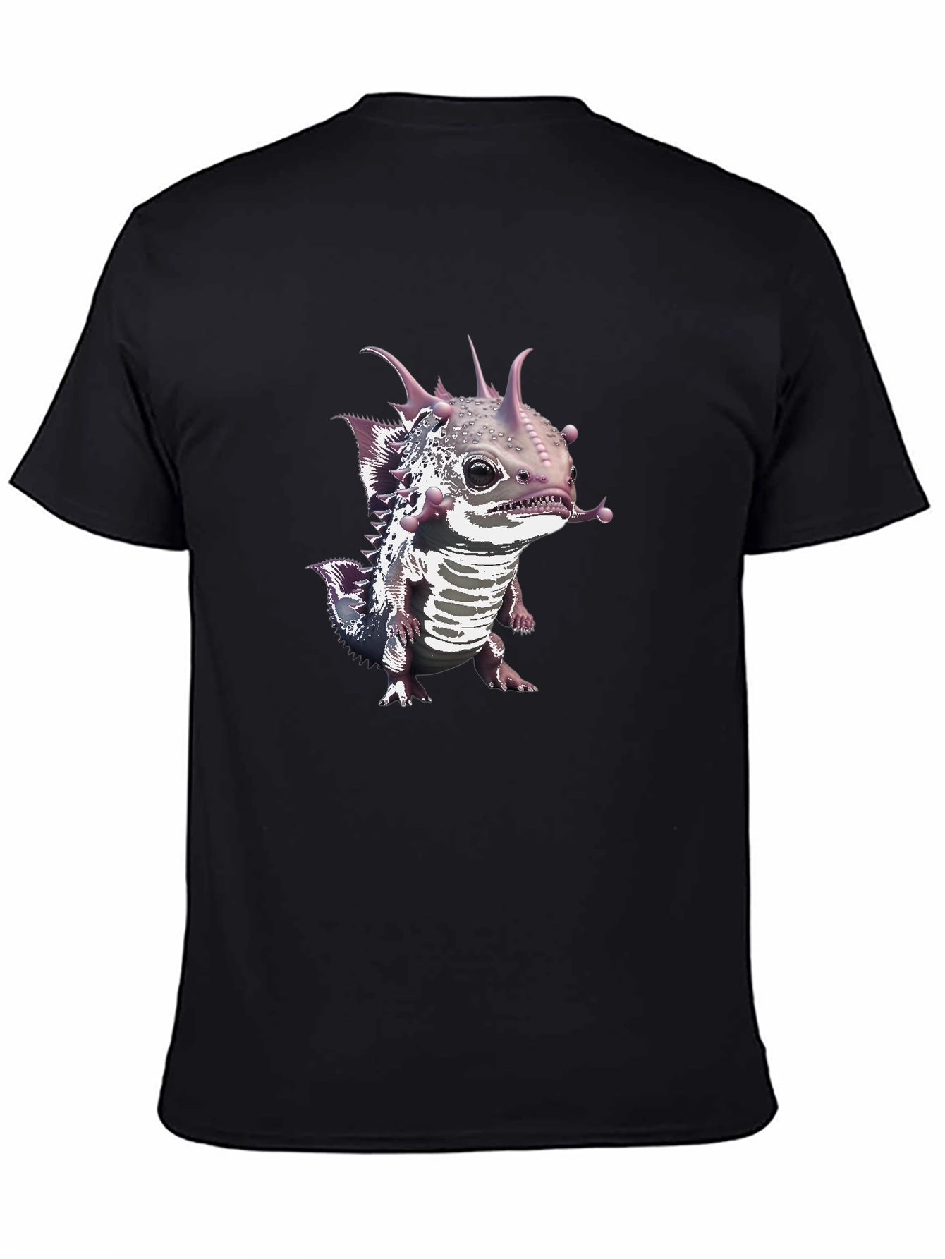 Black Axolotl Graphic Tee - Black Unisex T-Shirt view 4
