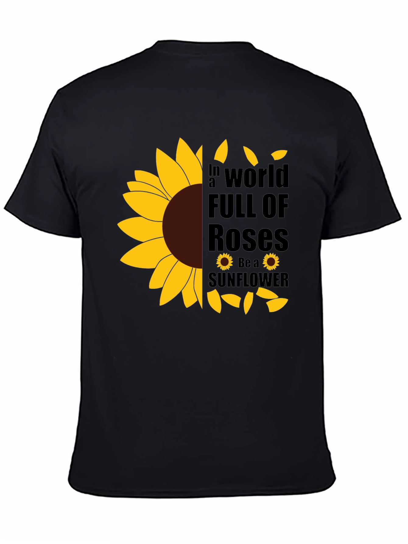 Black Sunflower Graphic T-Shirt - Be a Sunflower view 4