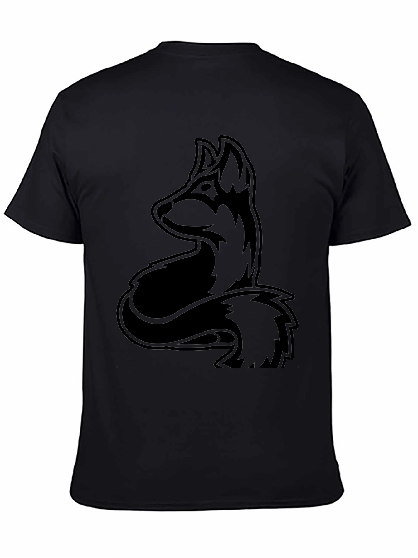 Black Black Fox Graphic T-Shirt - Men's Short Sleeve Crew Neck Tee view 4