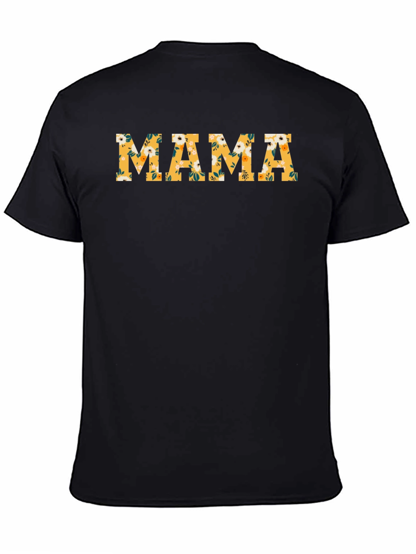 Floral Mama Graphic T-Shirt - Black Cotton Tee - 4