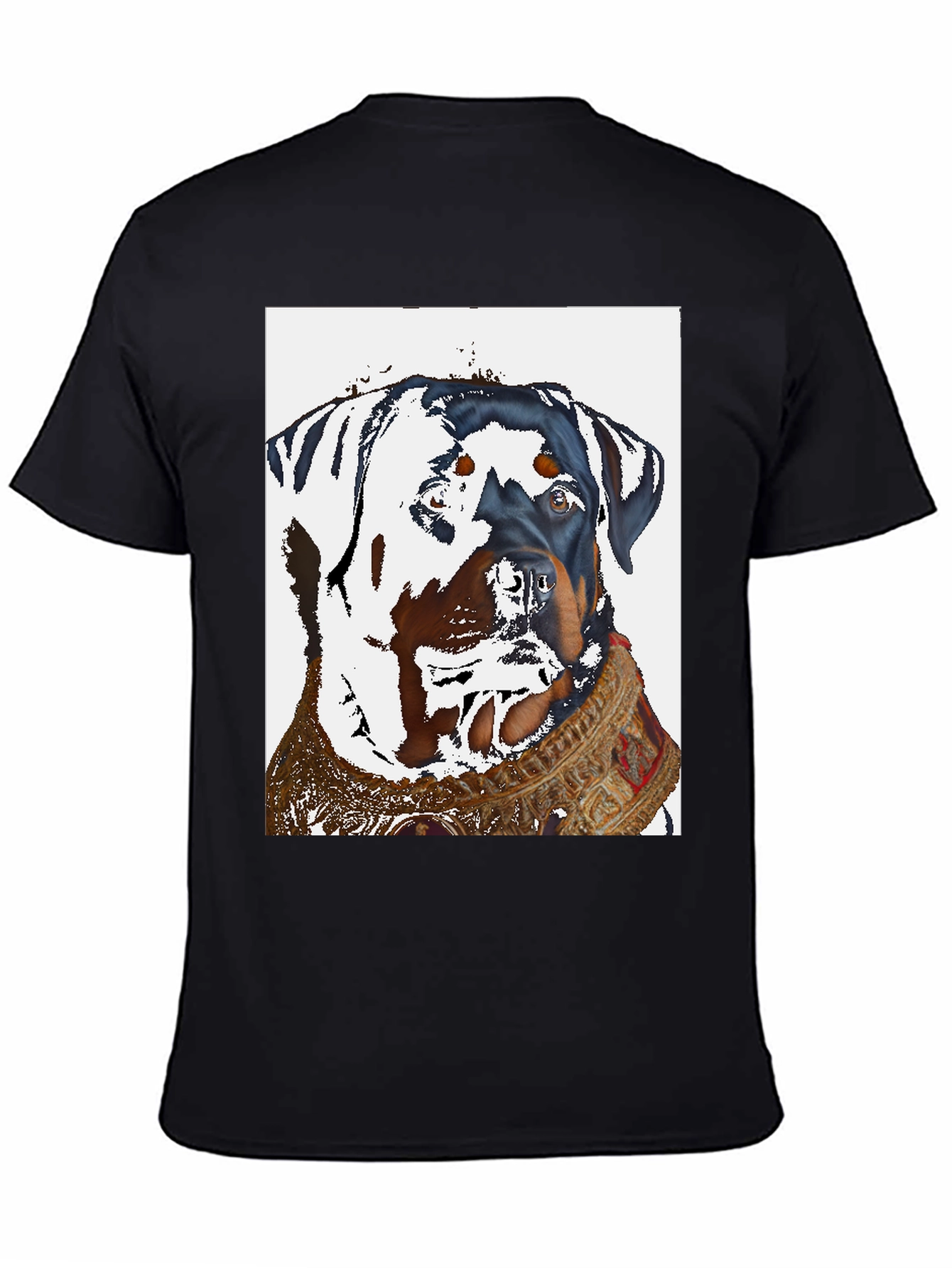 Black Rottweiler Dog T-Shirt - Cool Artistic Design view 4