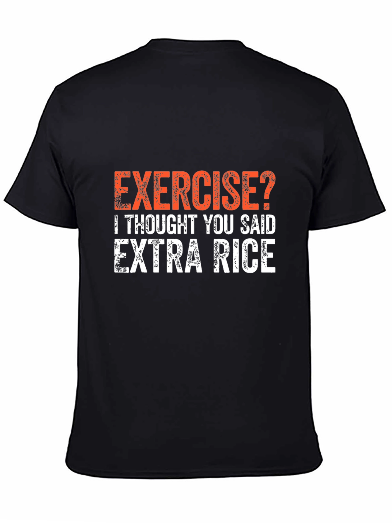 Black Funny Exercise Extra Rice Graphic T-Shirt view 4