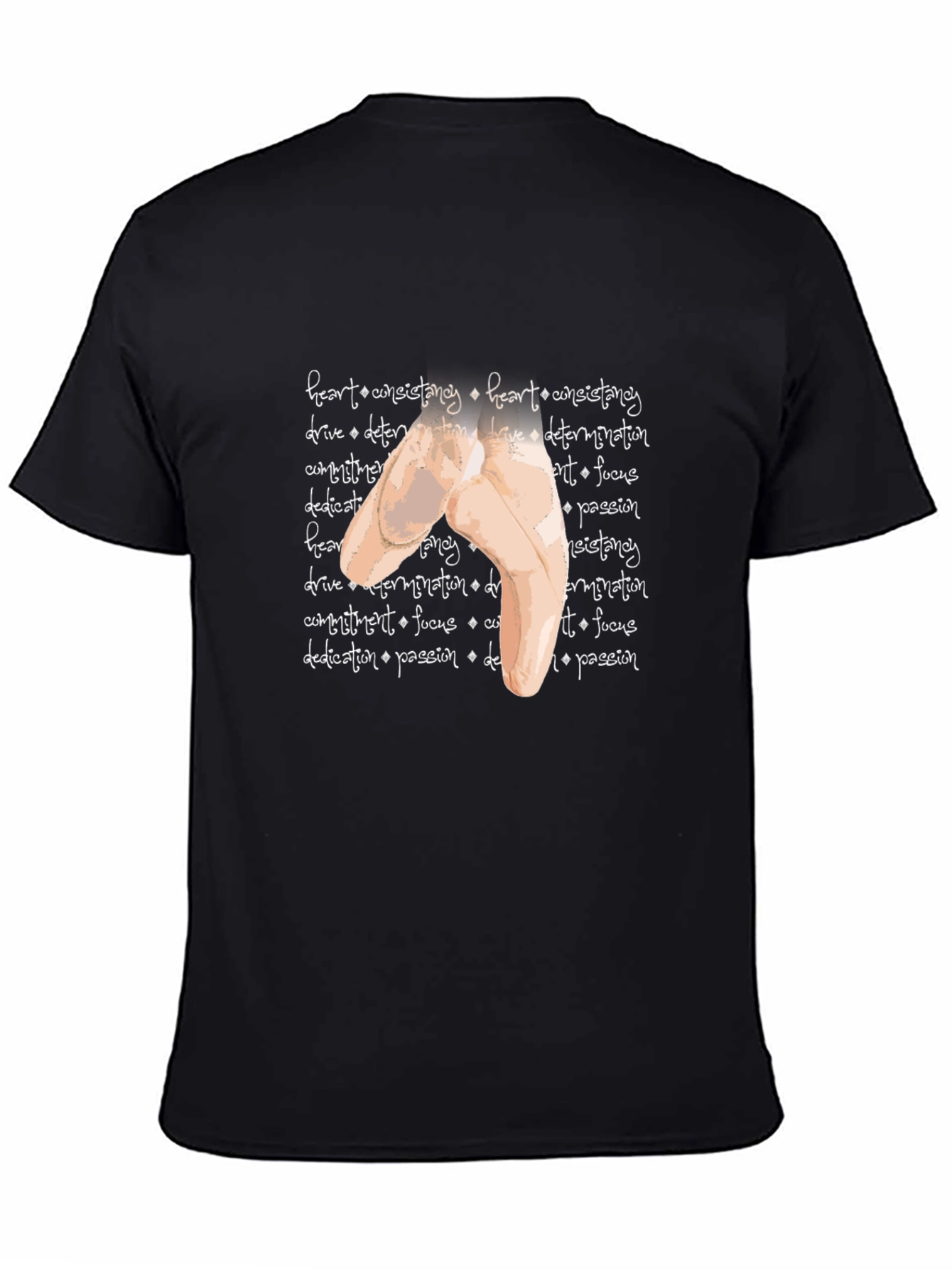 Black Ballet Pointe Shoe Graphic T-Shirt view 4