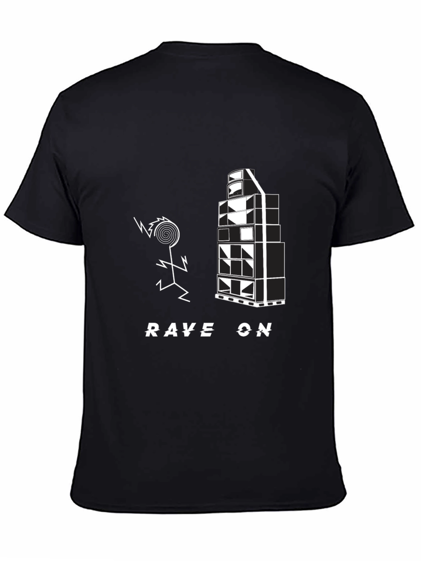 Black Rave On Black Graphic Tee view 4