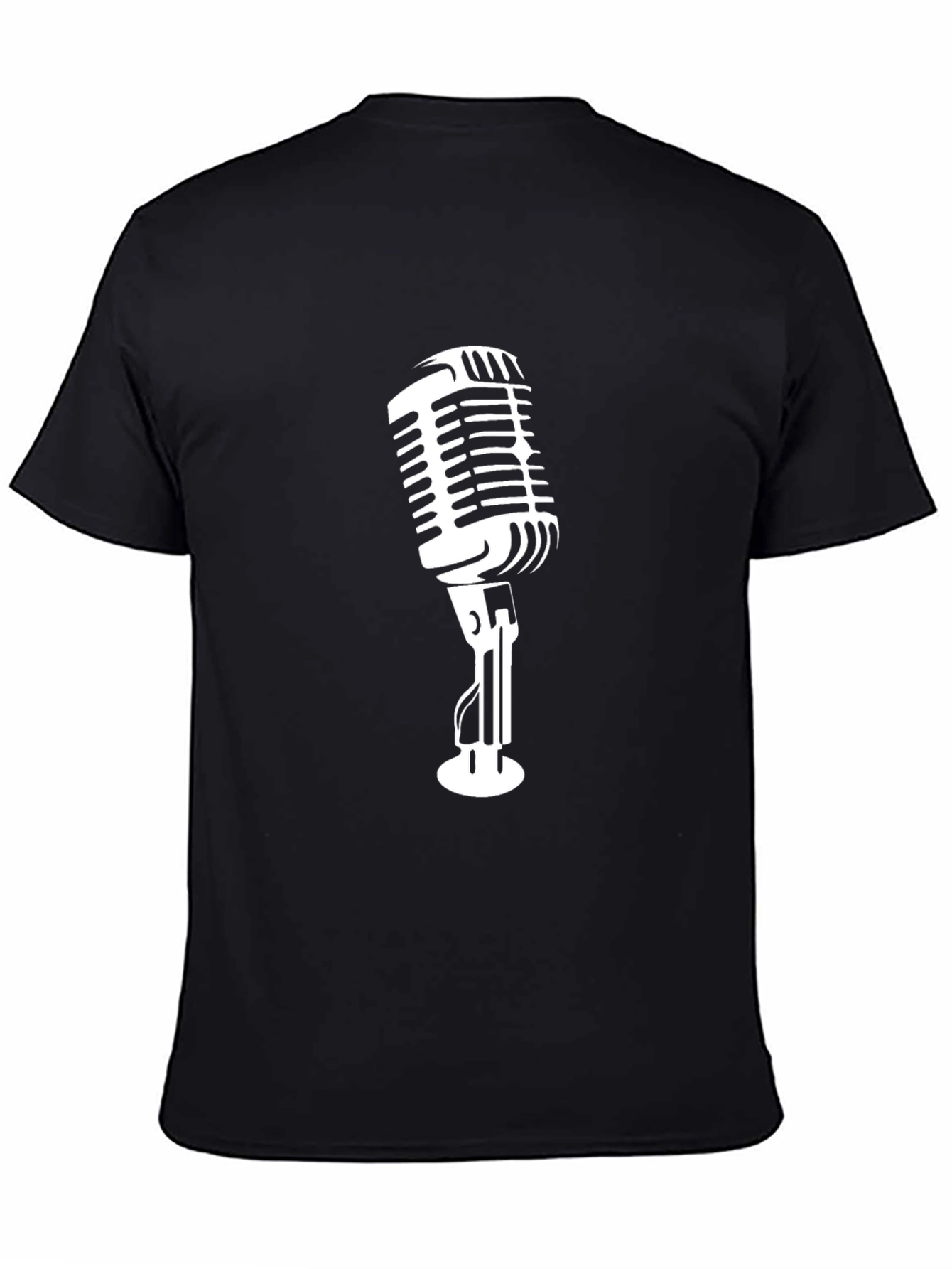 Black Retro Microphone Graphic Tee - Classic Black view 4