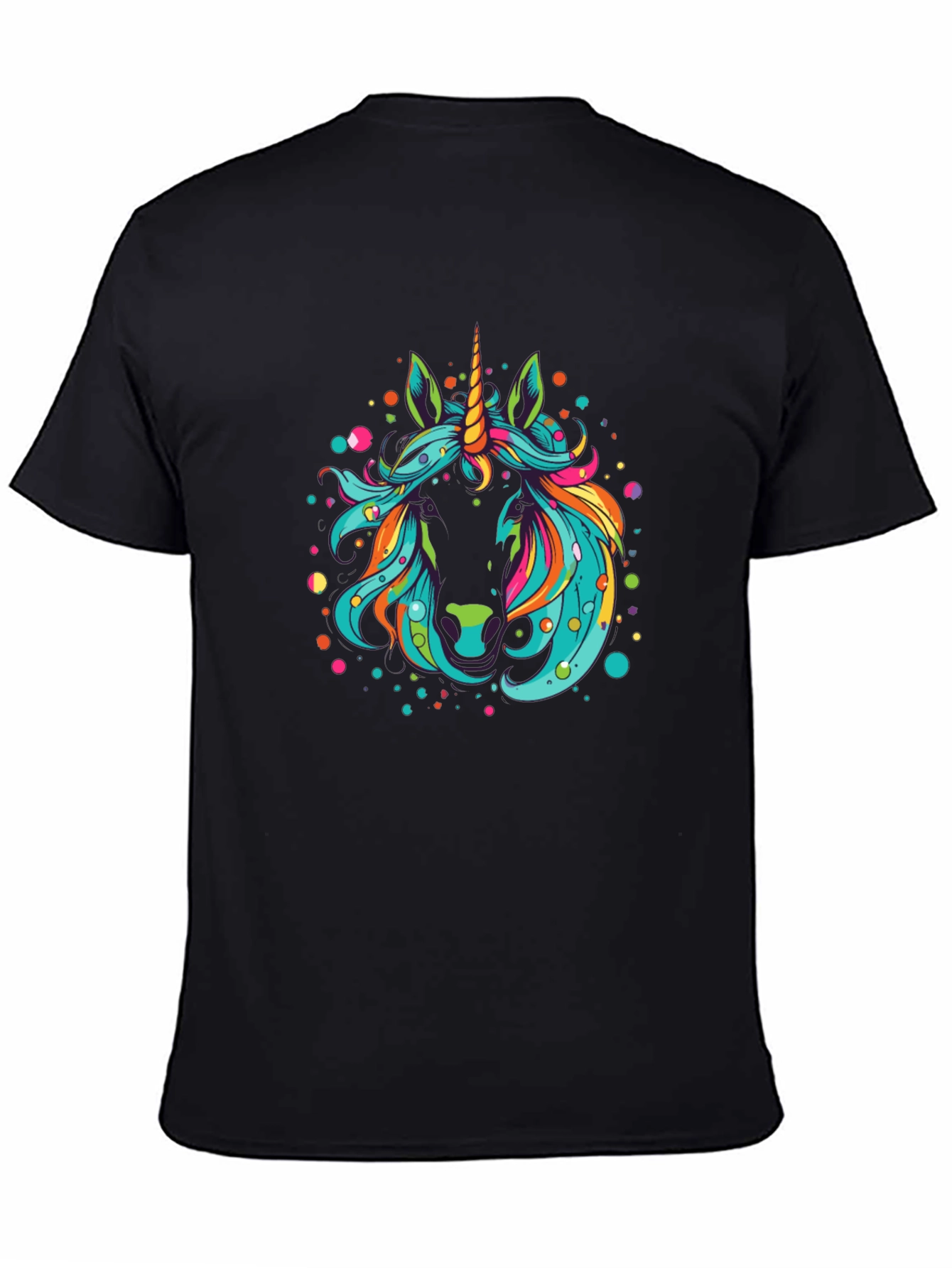 Black Unicorn Graphic Tee - Men's Black T-Shirt view 4