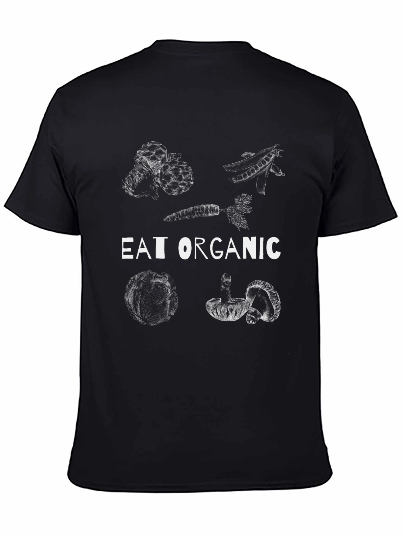 Black Eat Organic Graphic Tee - Black view 4