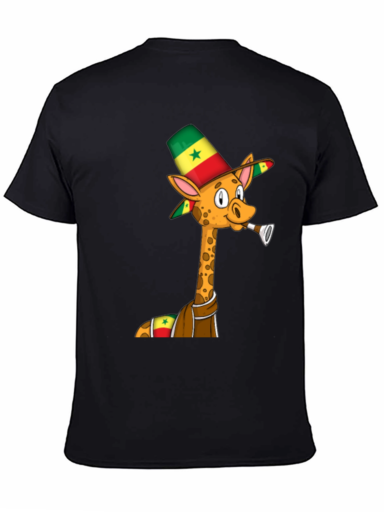 Black Senegal Giraffe T-Shirt - Novelty Graphic Tee view 4