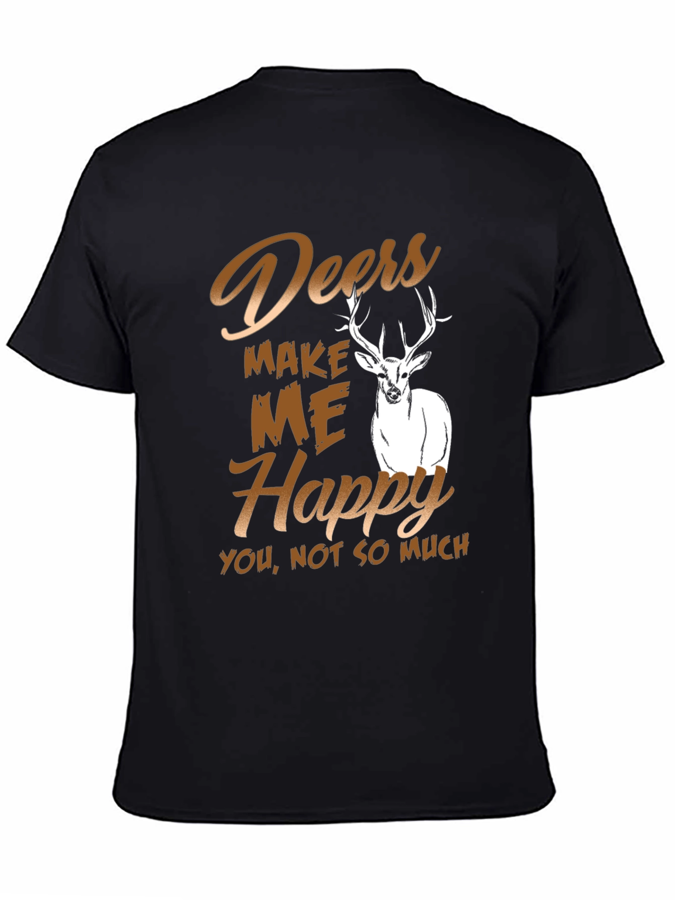 Black Deers Make Me Happy T-Shirt view 4