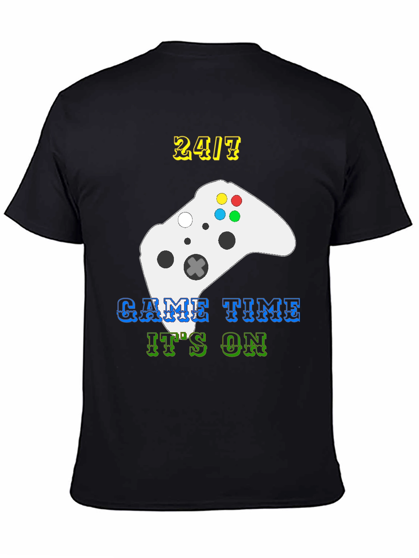 Black Game Time T-Shirt - Gamer Style Tee view 4