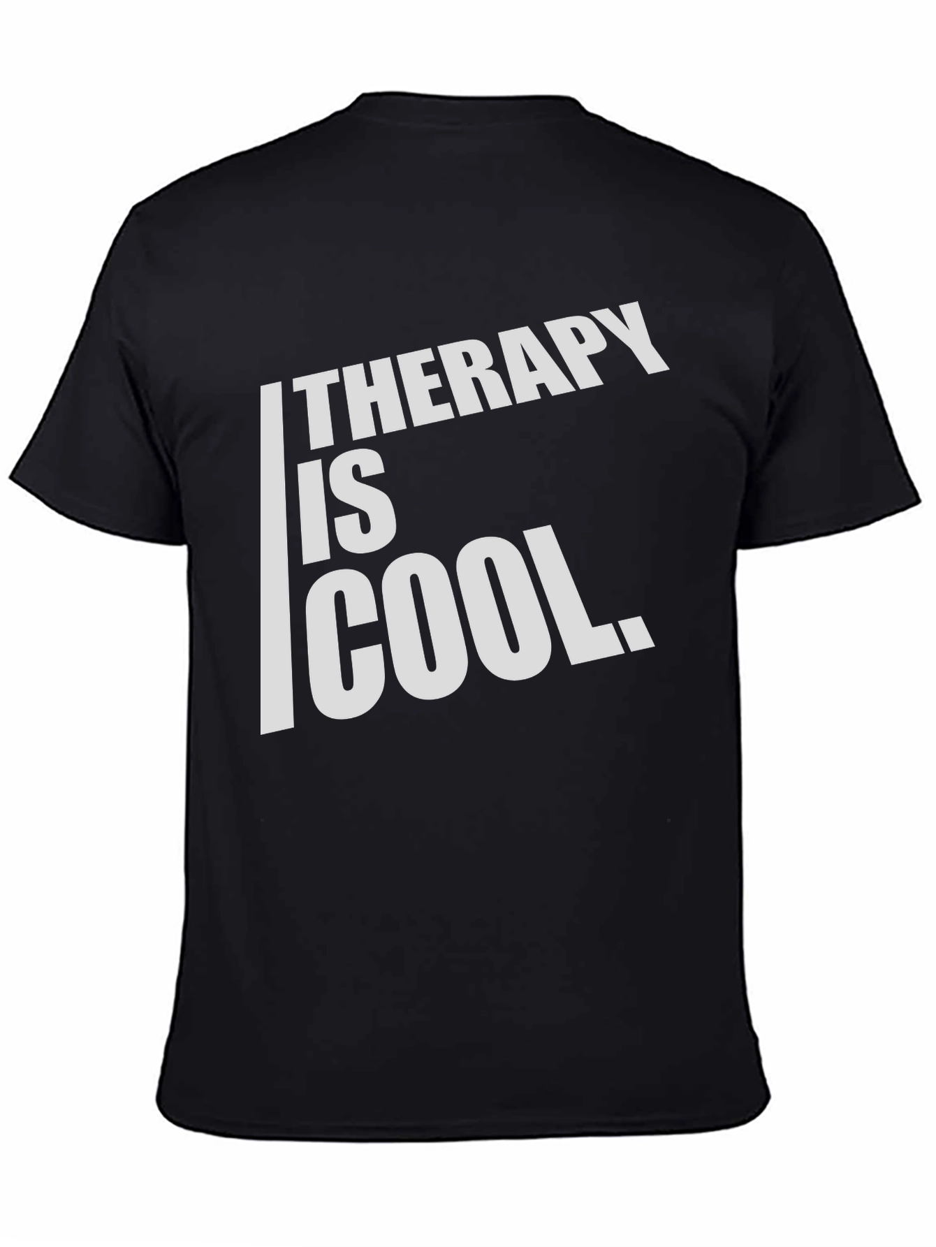 Black Therapy is Cool Graphic Tee - Men's Black T-Shirt view 4