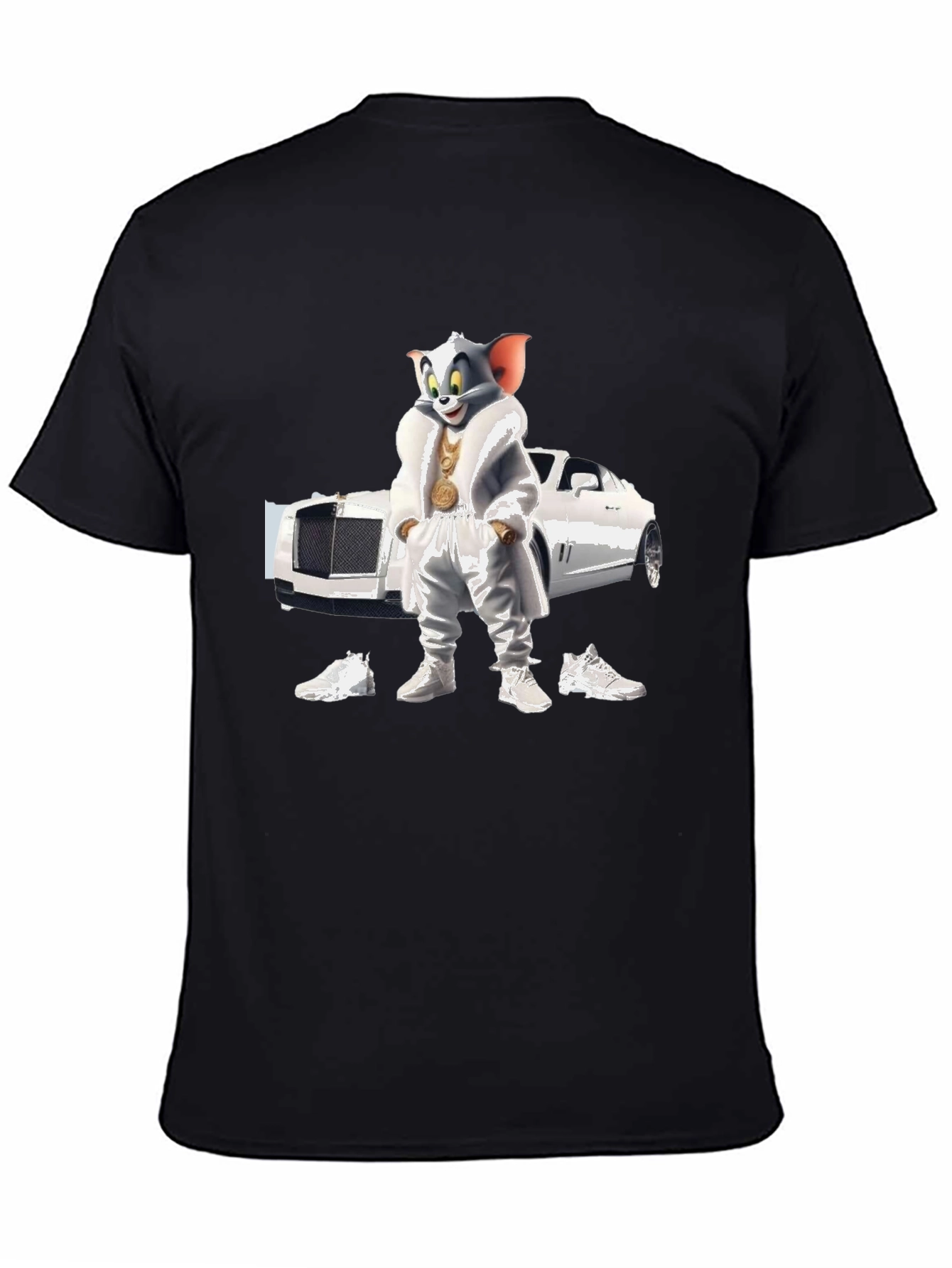 Black Tom & Jerry Pimp Style T-Shirt view 4