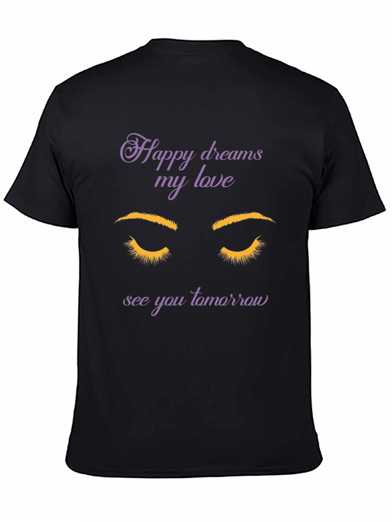 Black Dreamy Eyes T-Shirt: Soft, Stylish, Everyday Wear view 4