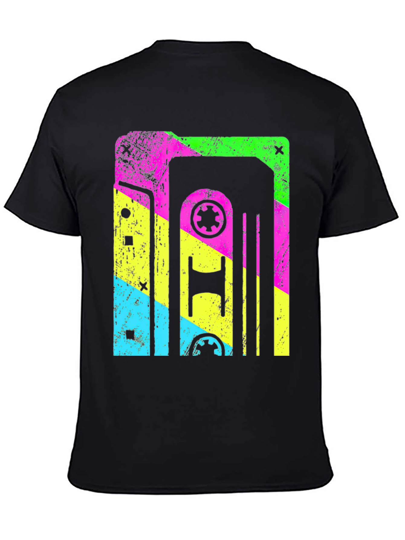 Black Retro Cassette Tape Graphic T-Shirt view 4