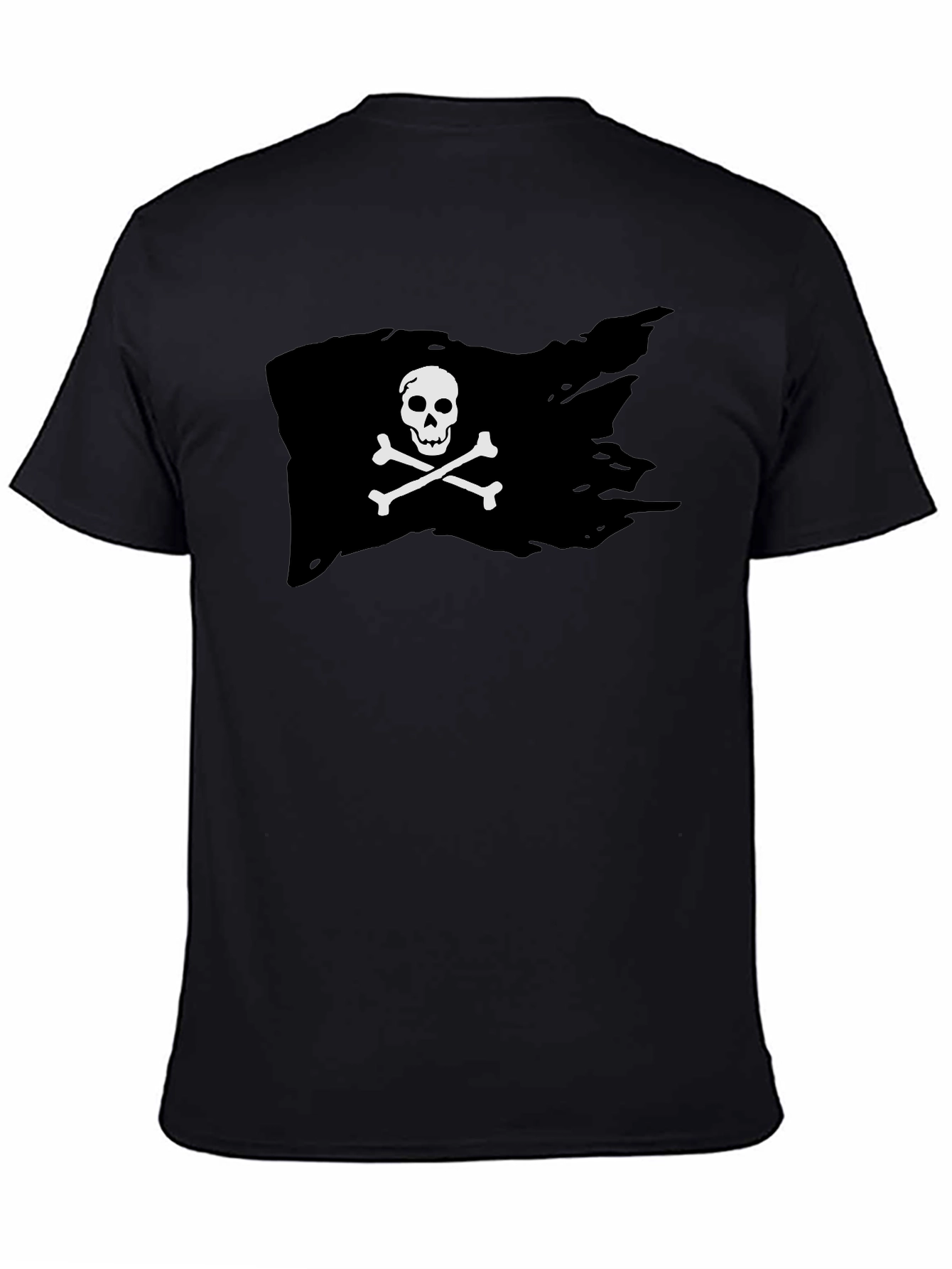 Black Pirate Flag Graphic T-Shirt - Skull & Crossbones view 4