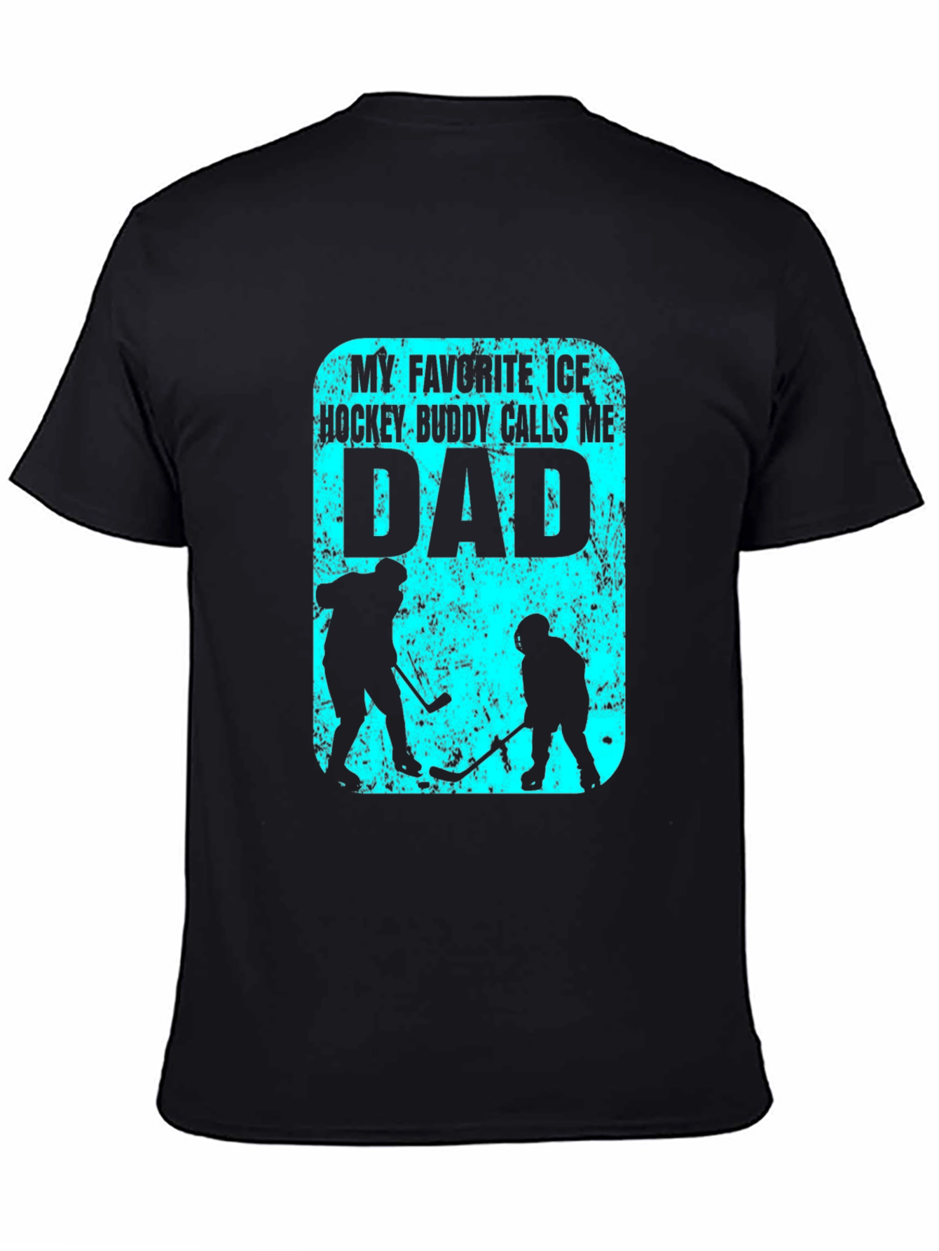Black My Favorite Ice Hockey Buddy Calls Me Dad T-Shirt view 4