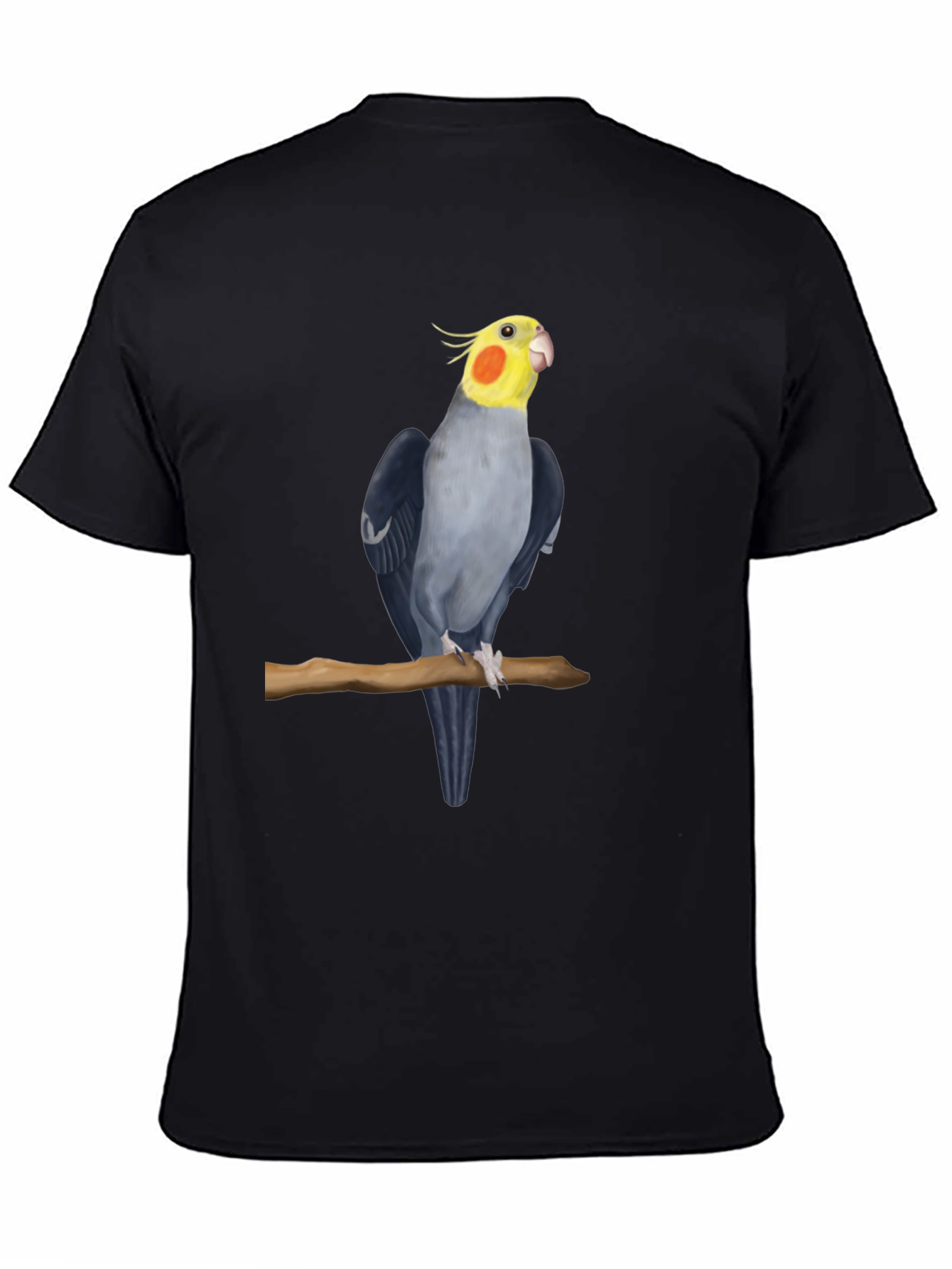 Black Cockatiel Bird Black T-Shirt view 4