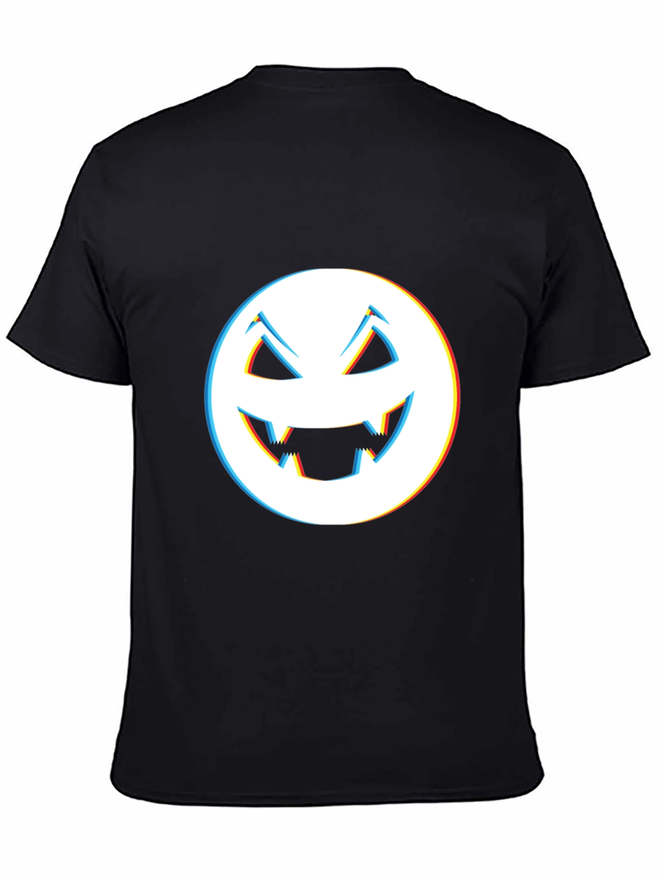 Black Spooky Smile Tee - Men's Black Halloween Graphic T-Shirt view 4