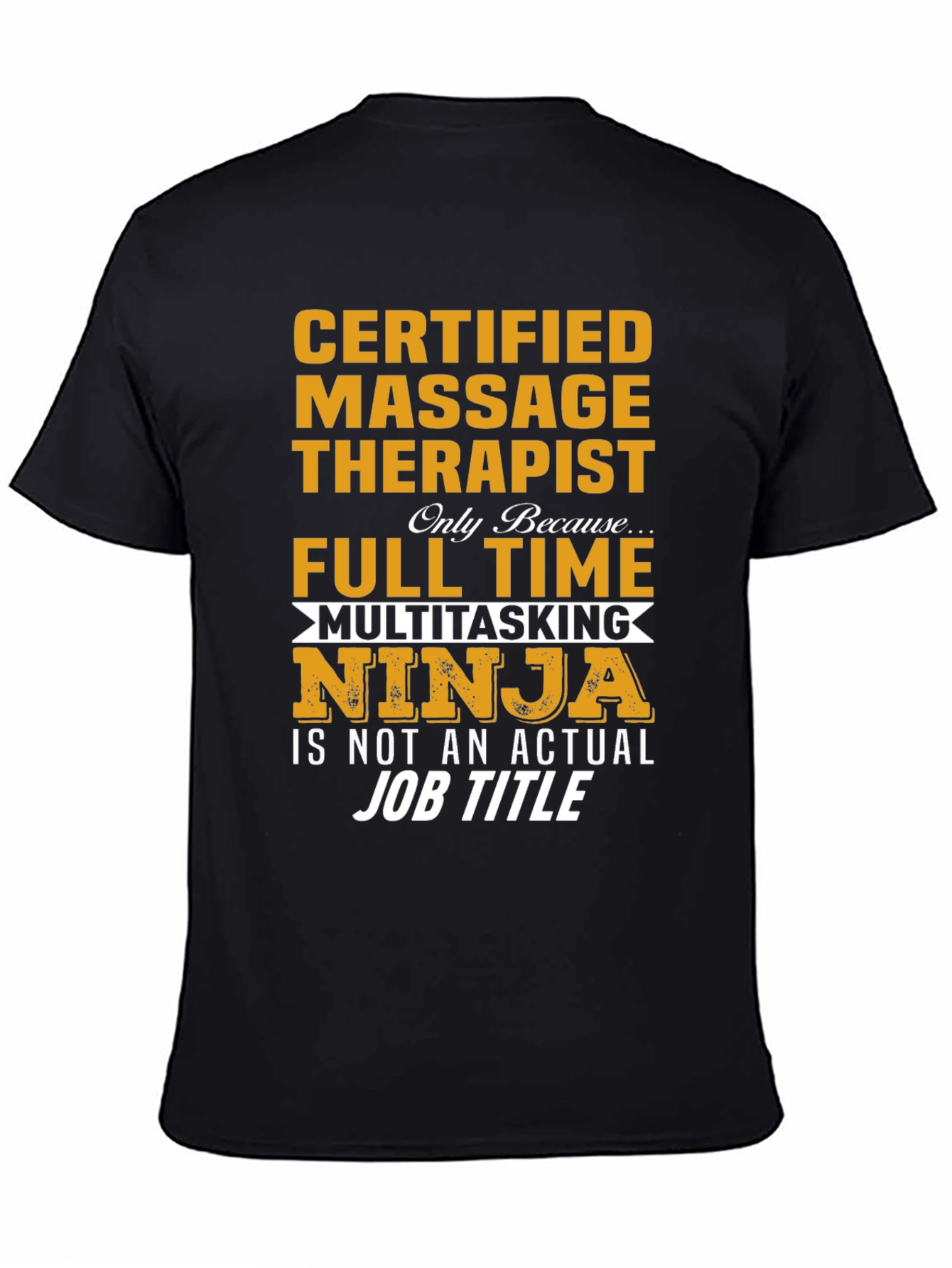 Black Certified Massage Therapist Ninja T-Shirt view 4