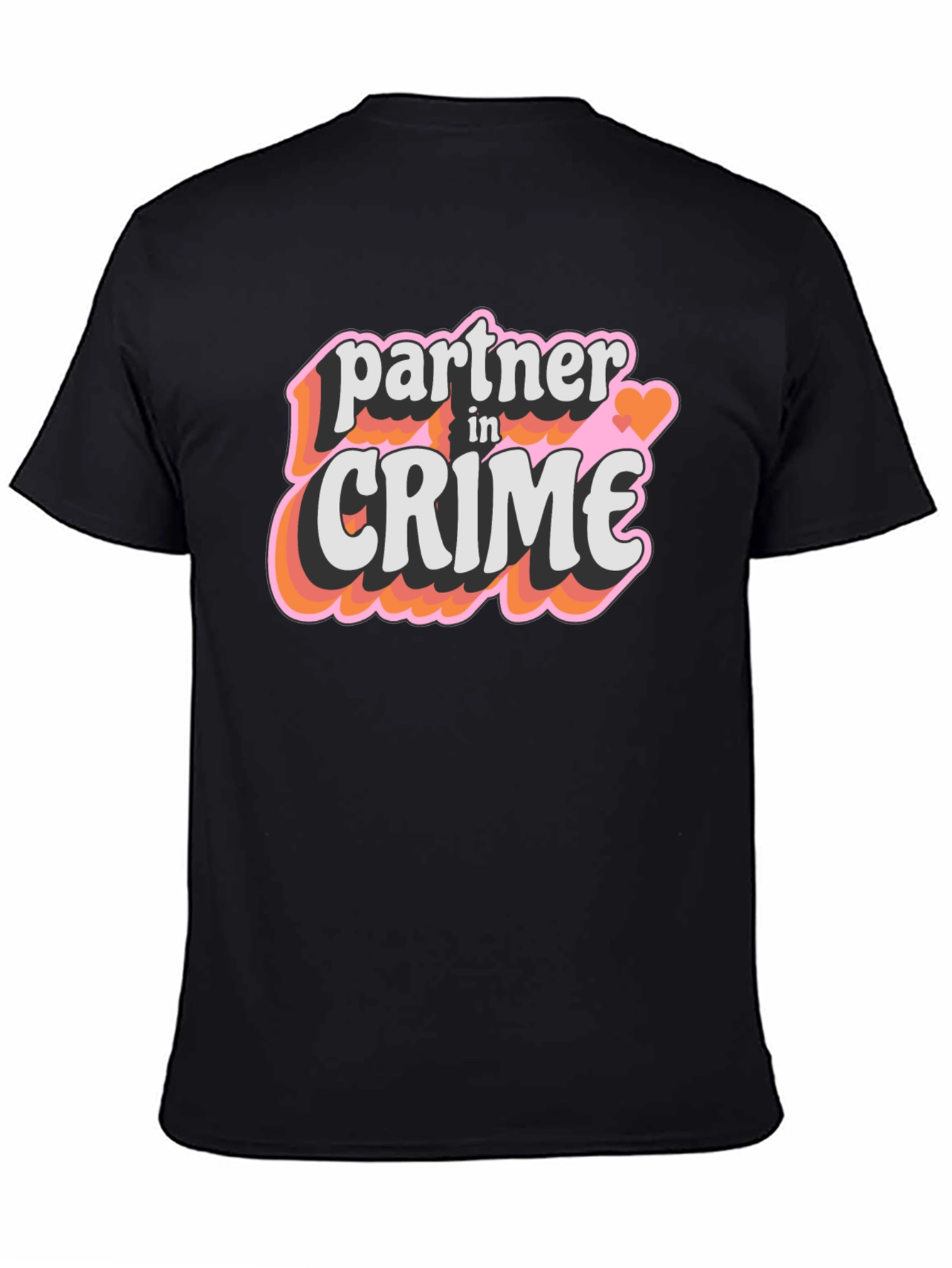Black Partner in Crime T-Shirt - Black Crew Neck Tee view 4