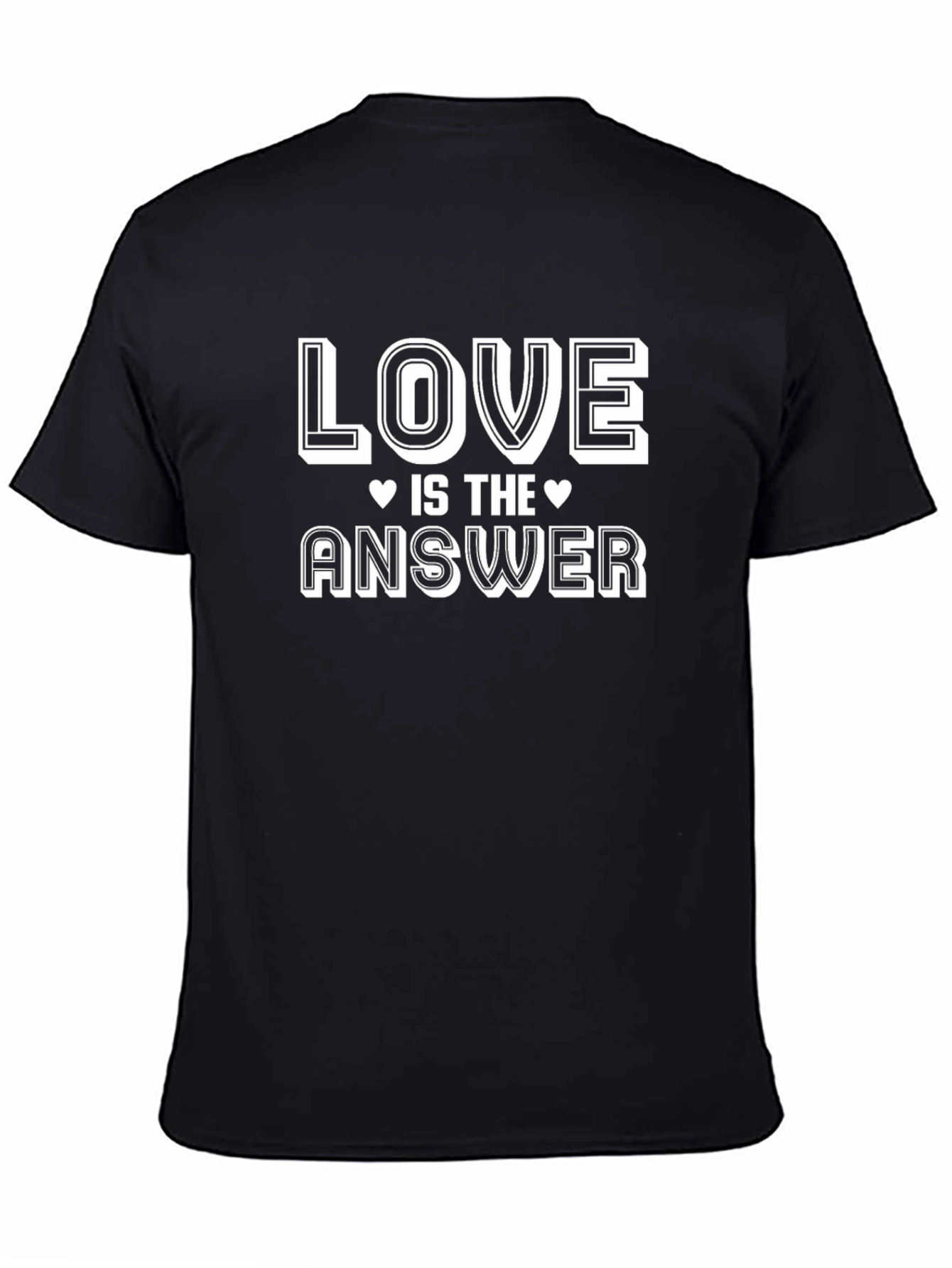 Black Love Is The Answer Graphic Black T-Shirt view 4