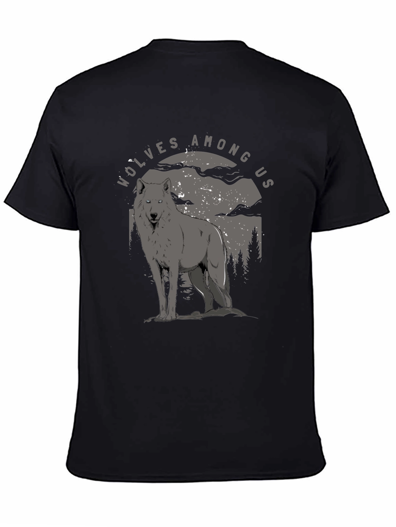 Black Wolves Among Us Graphic Tee - Midnight Howl T-Shirt view 4