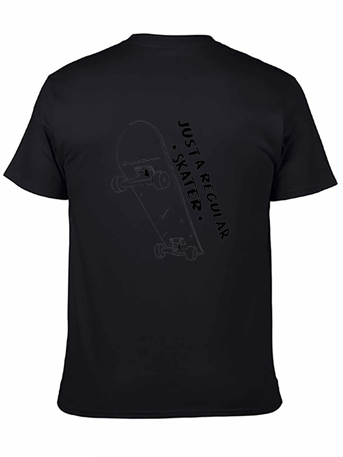 Black Just A Regular Skater Graphic T-Shirt view 4