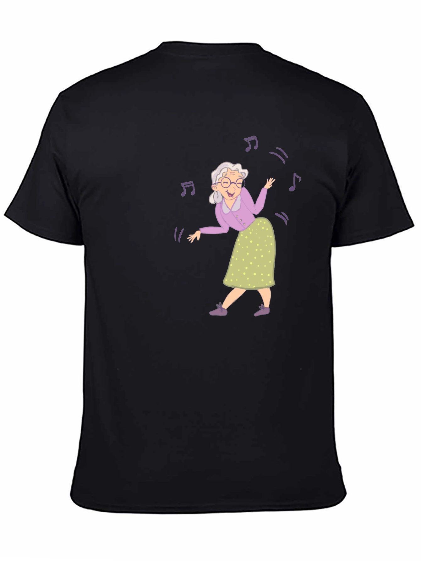 Black Dancing Grandma Black T-Shirt view 4