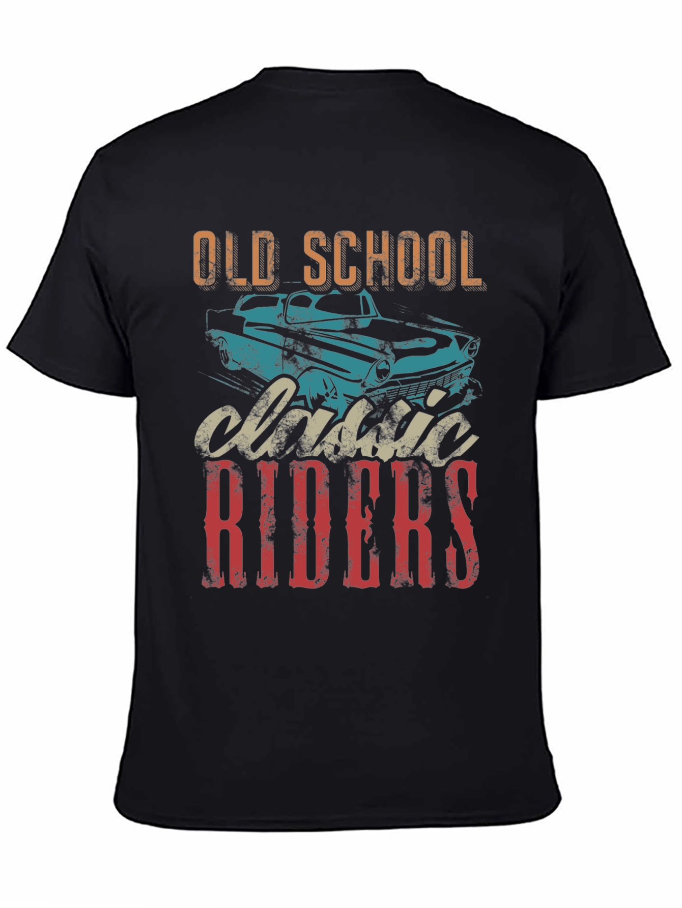 Black Old School Classic Riders Graphic Tee view 4