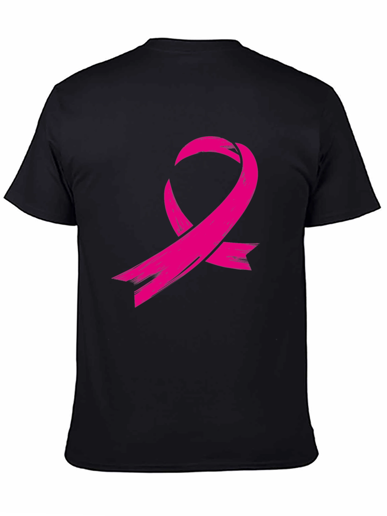 Black Pink Ribbon Graphic Tee - Breast Cancer Awareness view 4