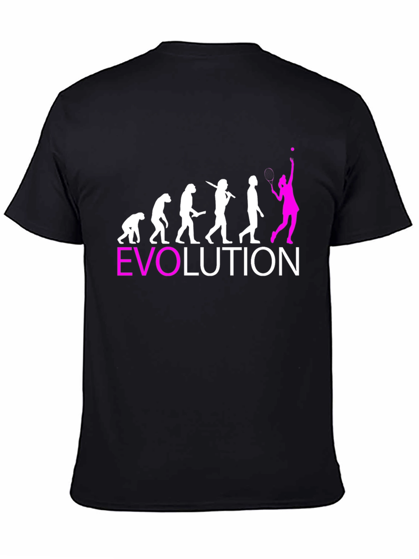 Black Evolution Tennis T-Shirt - Funny Sport Tee view 4