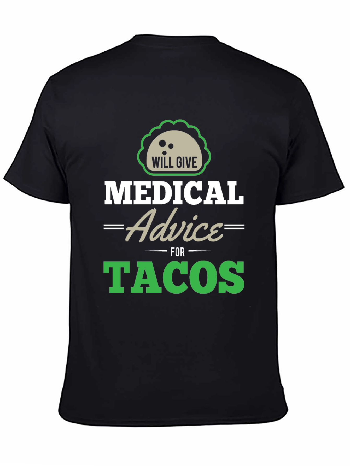Black Medical Advice For Tacos Graphic Tee view 4
