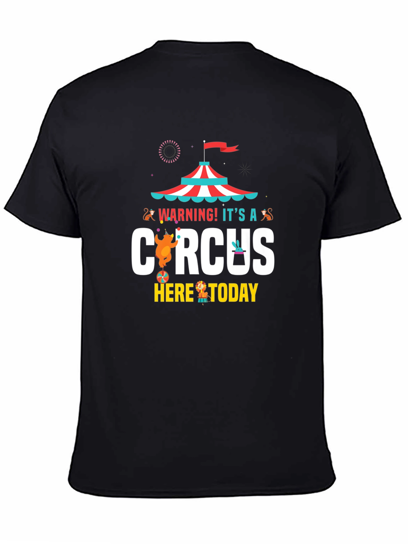 Black Circus Graphic Men's T-Shirt - Fun Design view 4