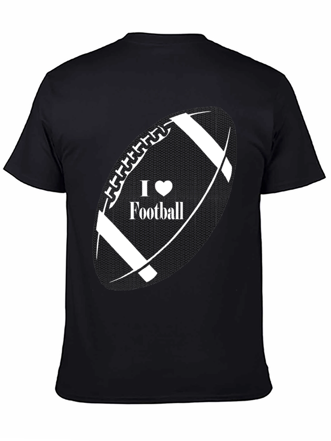 Black I Heart Football Black T-Shirt view 4