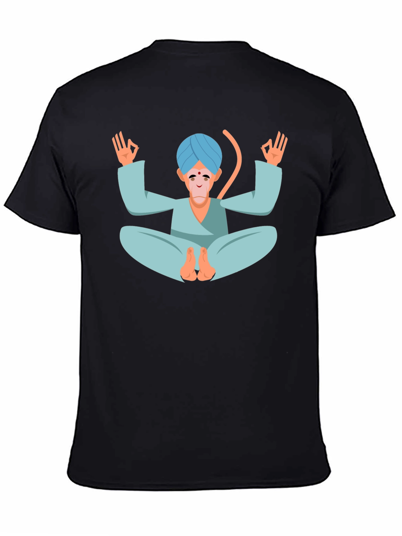 Black Meditating Monkey T-Shirt - Yoga Inspired Tee view 4