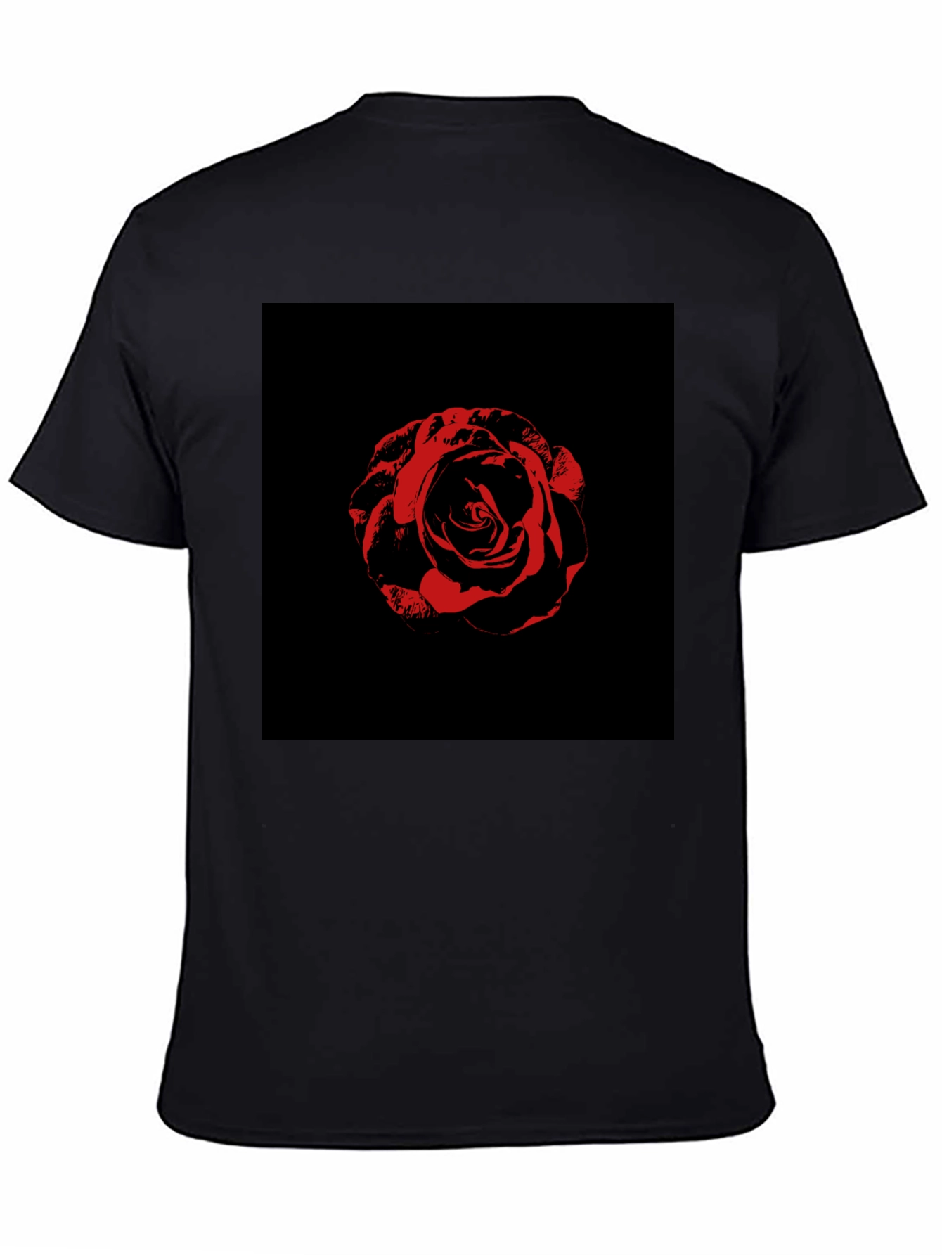 Black Rose Graphic Tee - Black Cotton T-Shirt view 4
