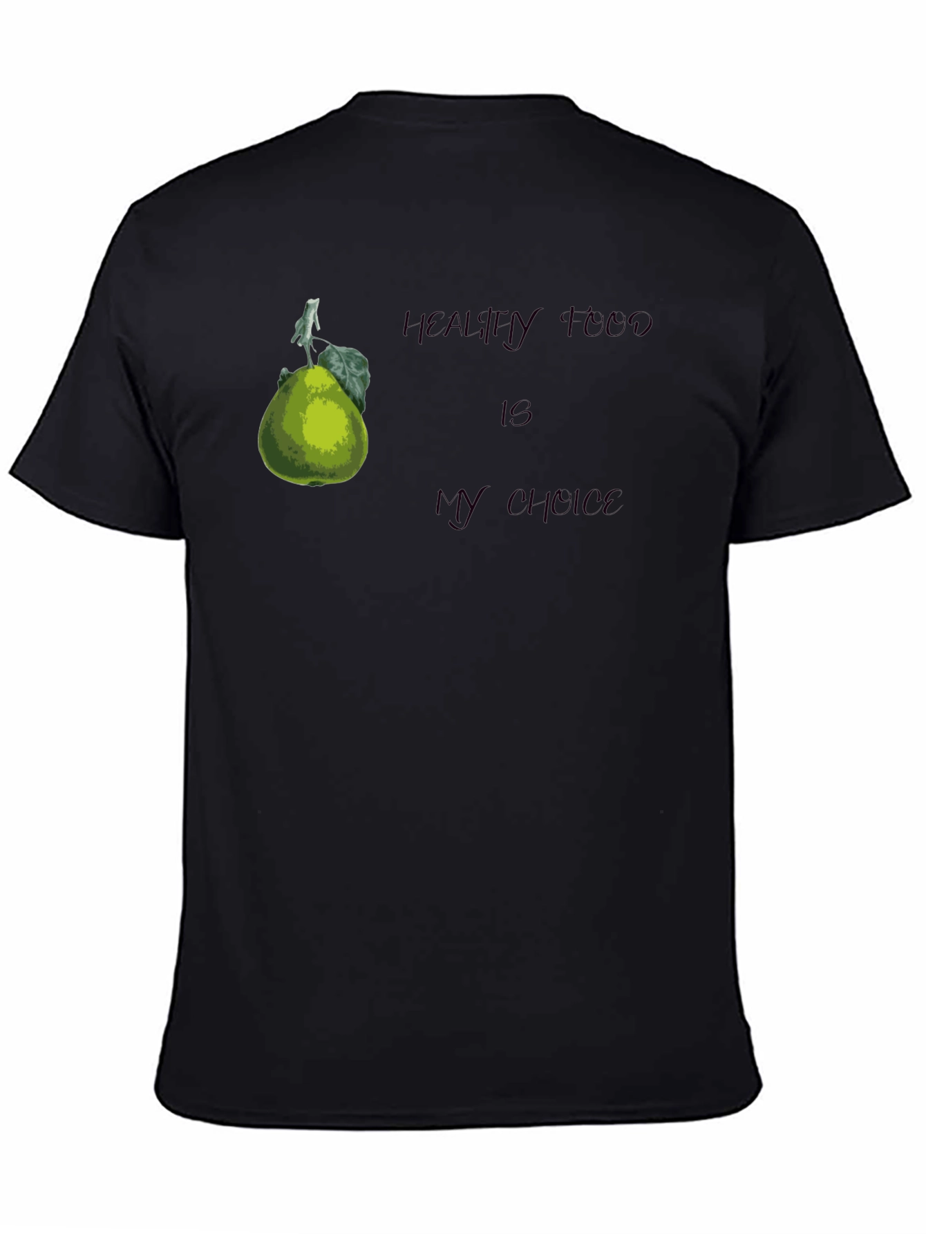 Black Healthy Food Choice Black T-Shirt view 4