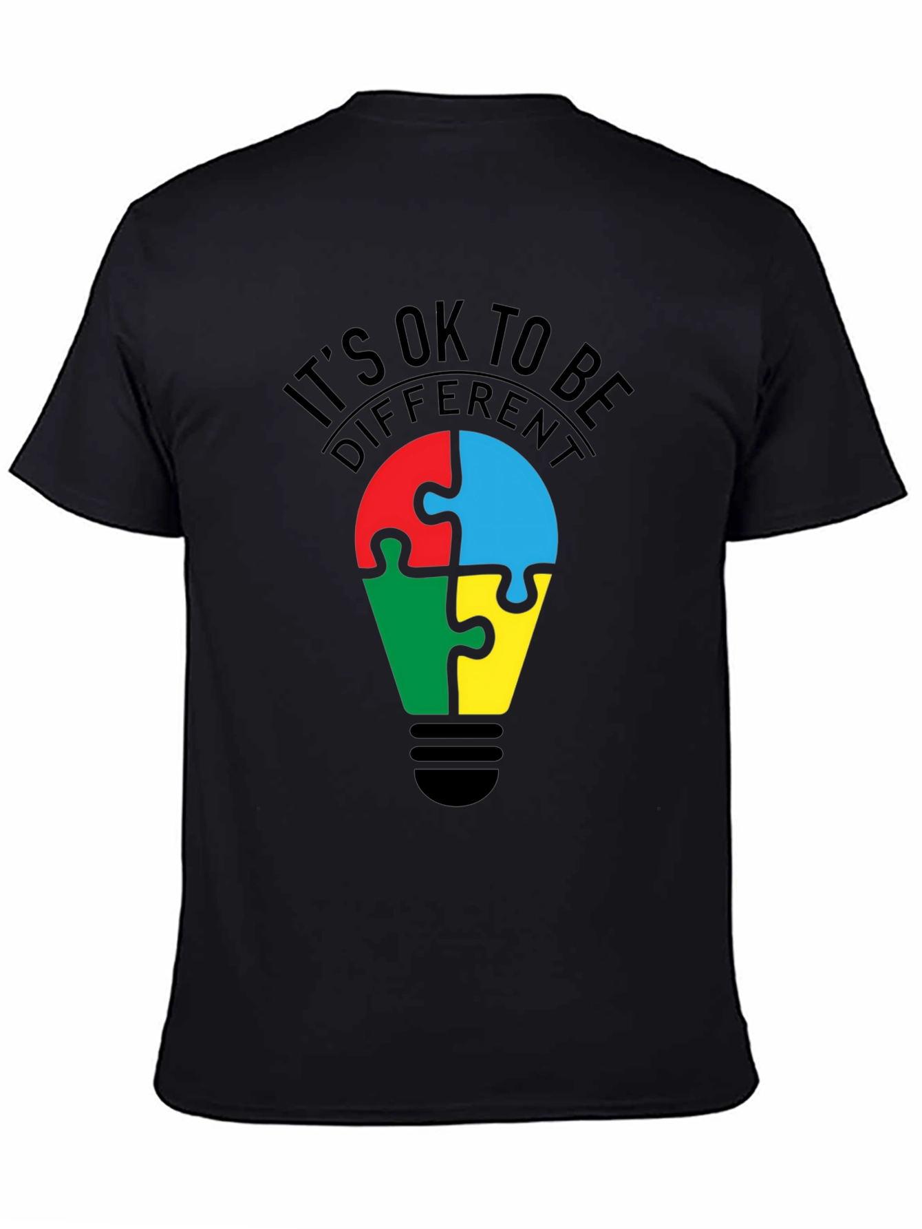 Black It's Ok to Be Different T-Shirt view 4