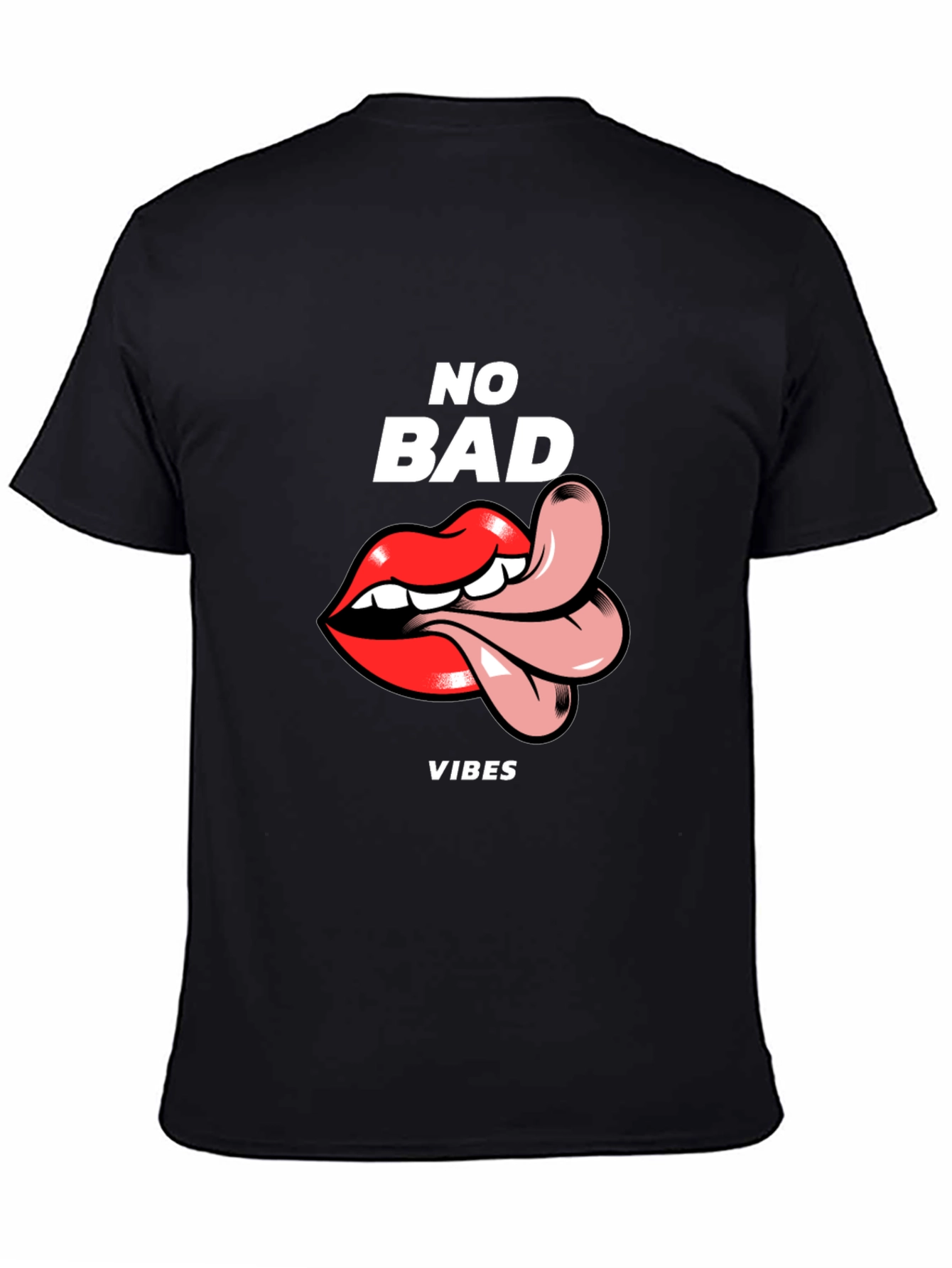 Black No Bad Vibes Graphic Tee - Black view 4