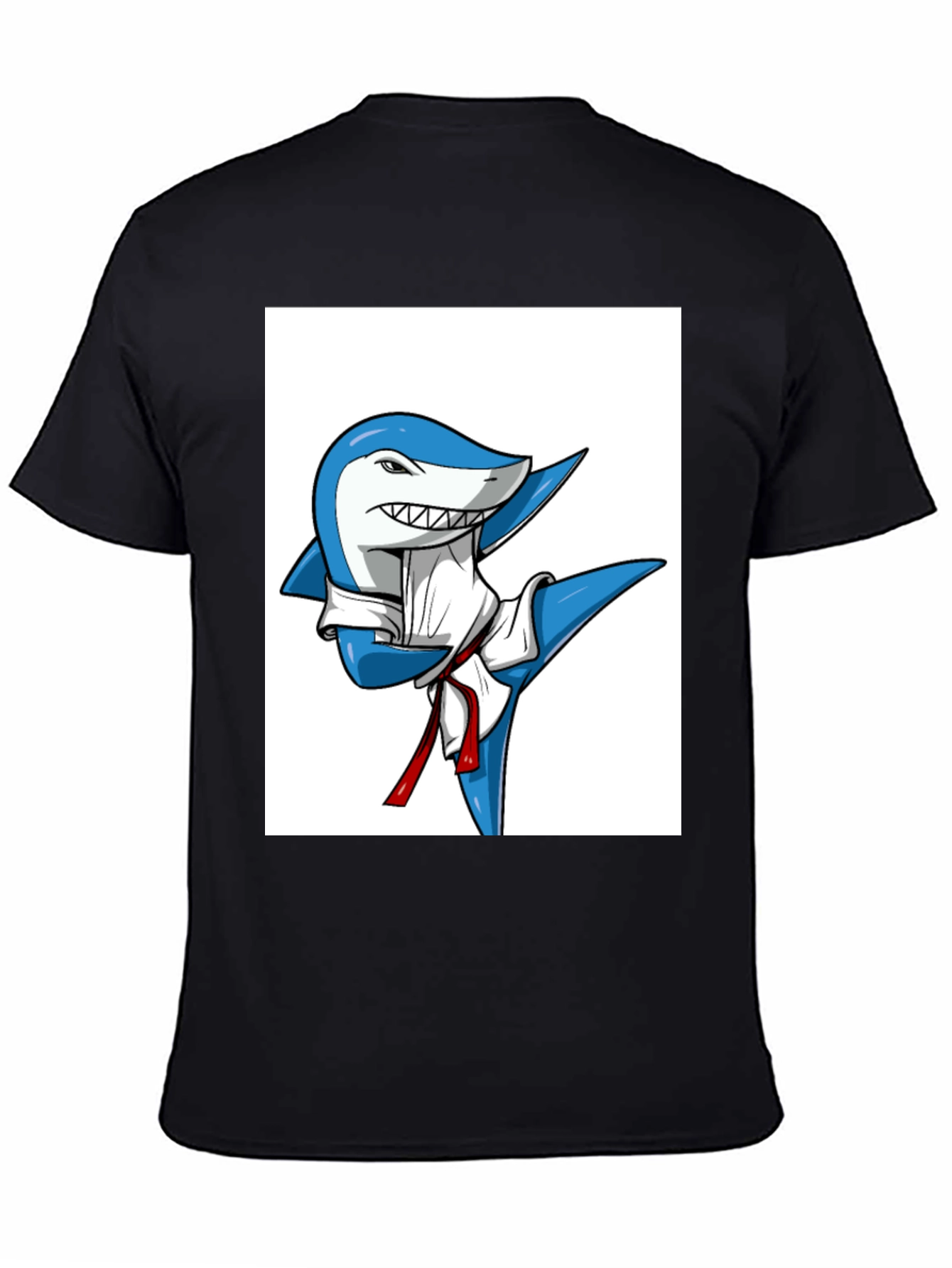 Martial Arts Shark T-Shirt - Black Cotton Tee - 4