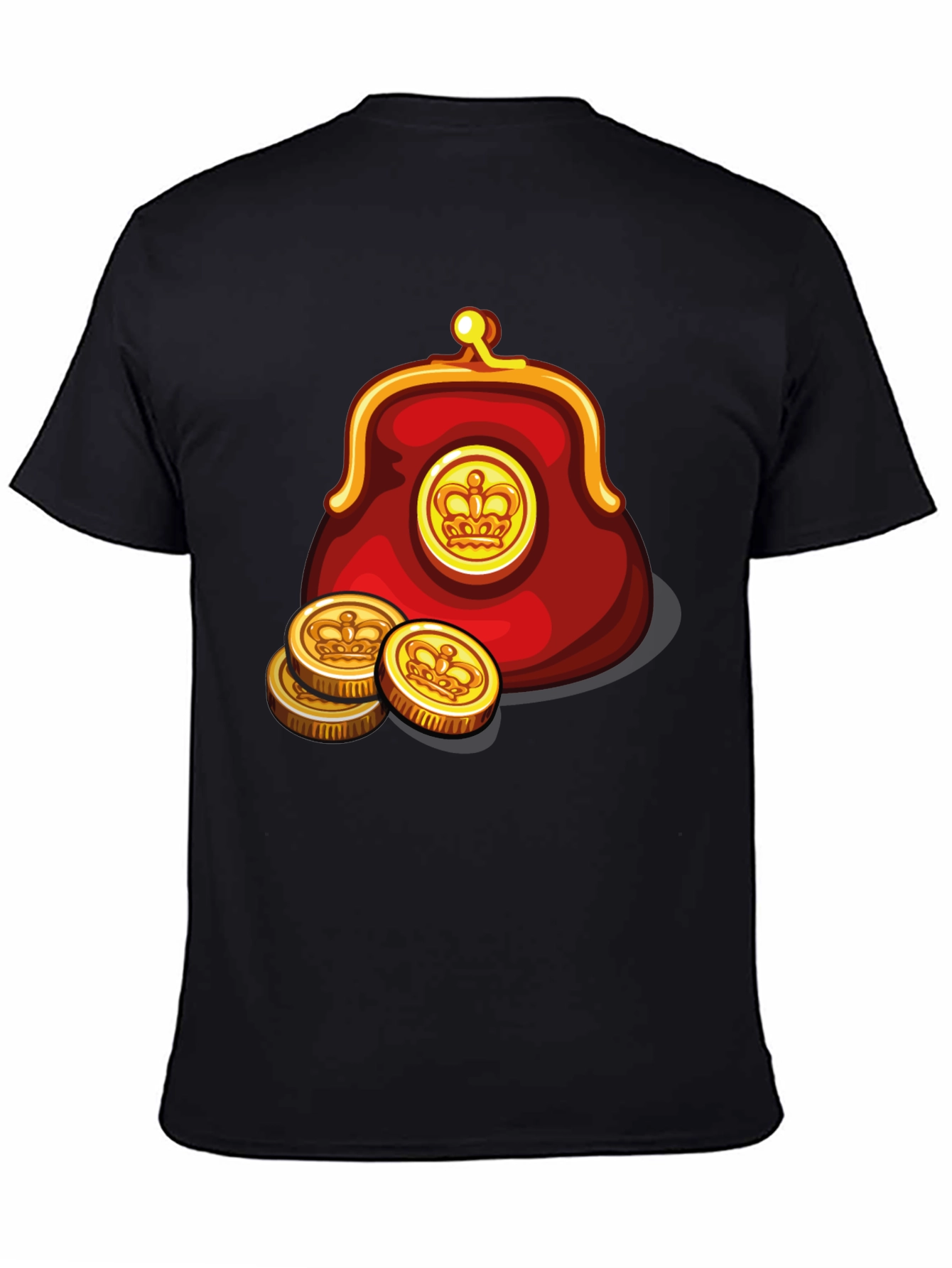 Black Crown Coin Purse Graphic Tee - Black Cotton Blend view 4