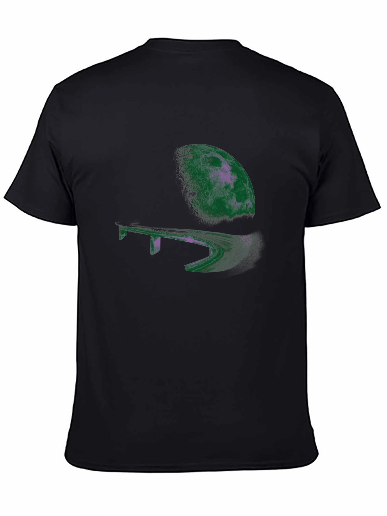 Abstract Moon Bridge Graphic T-Shirt - 4